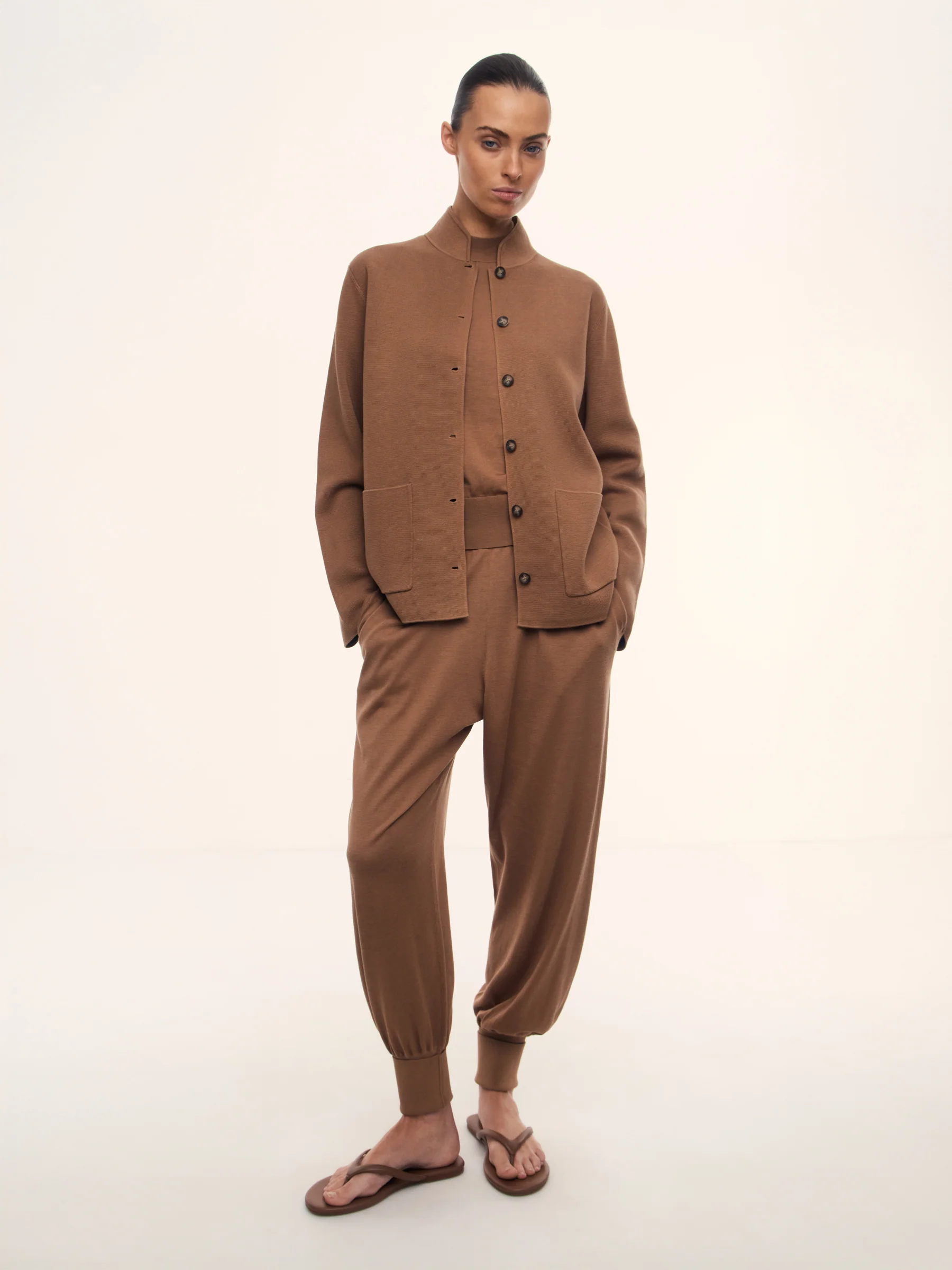 Mawata silk-cotton trousers