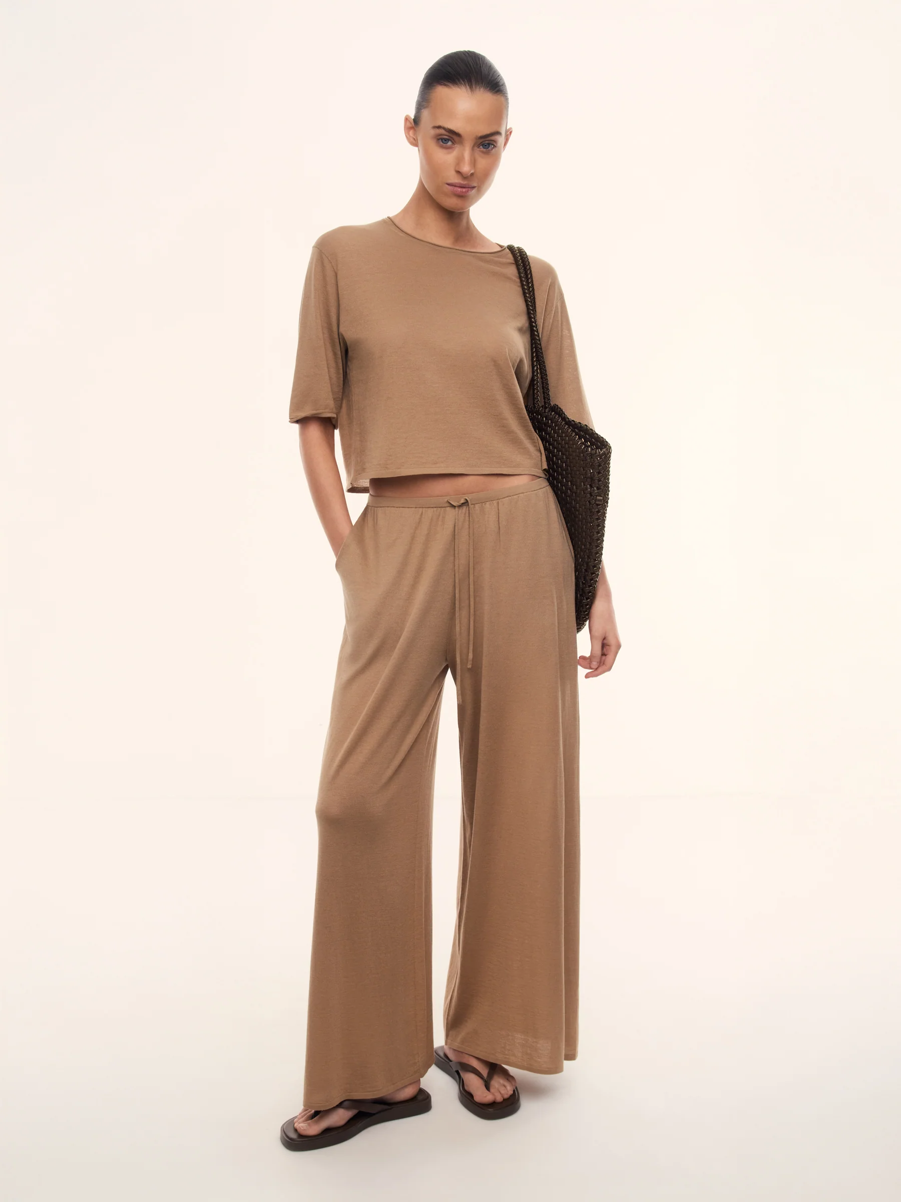 Mei silk-cotton trousers