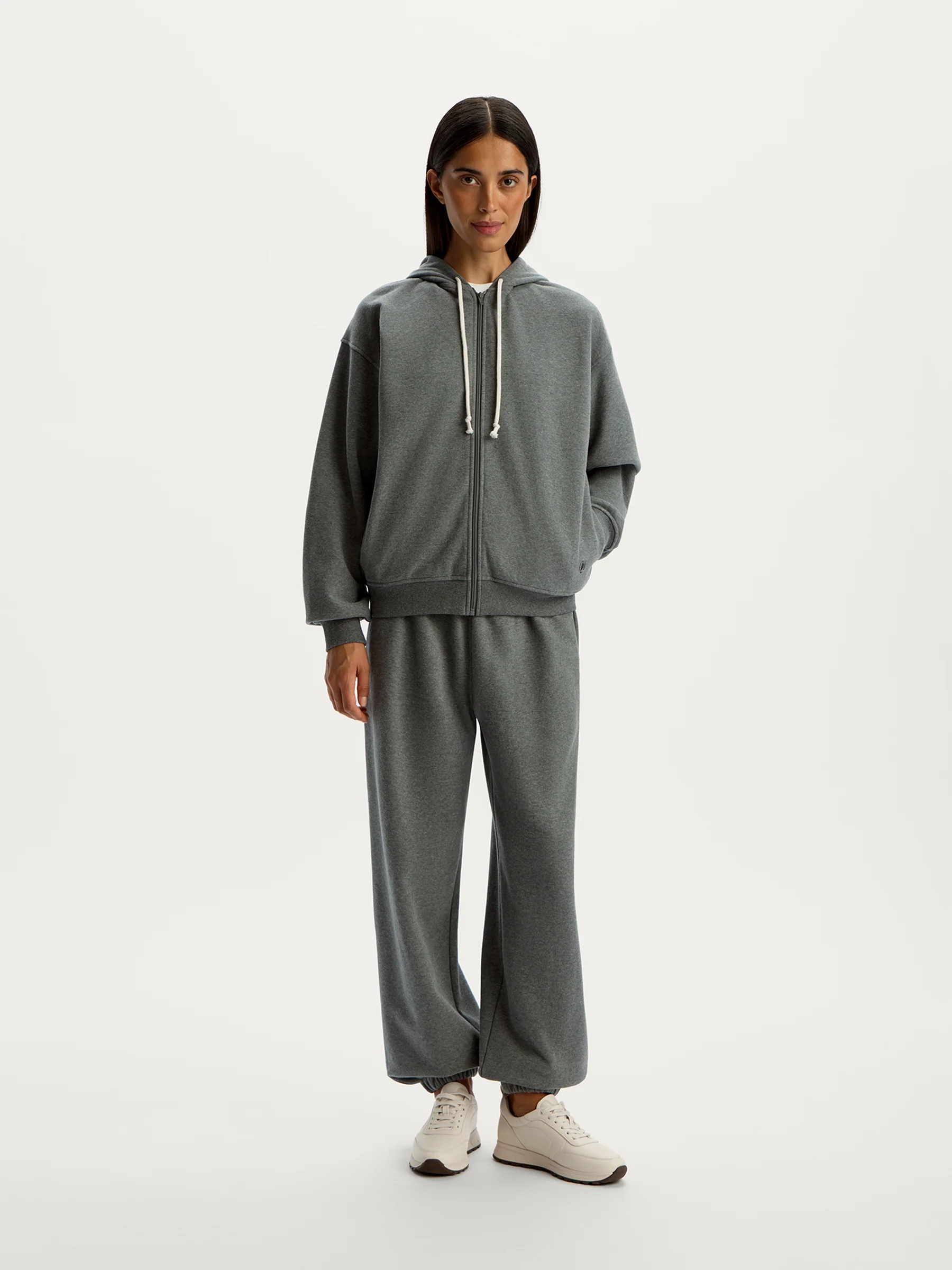 Melange terry trousers