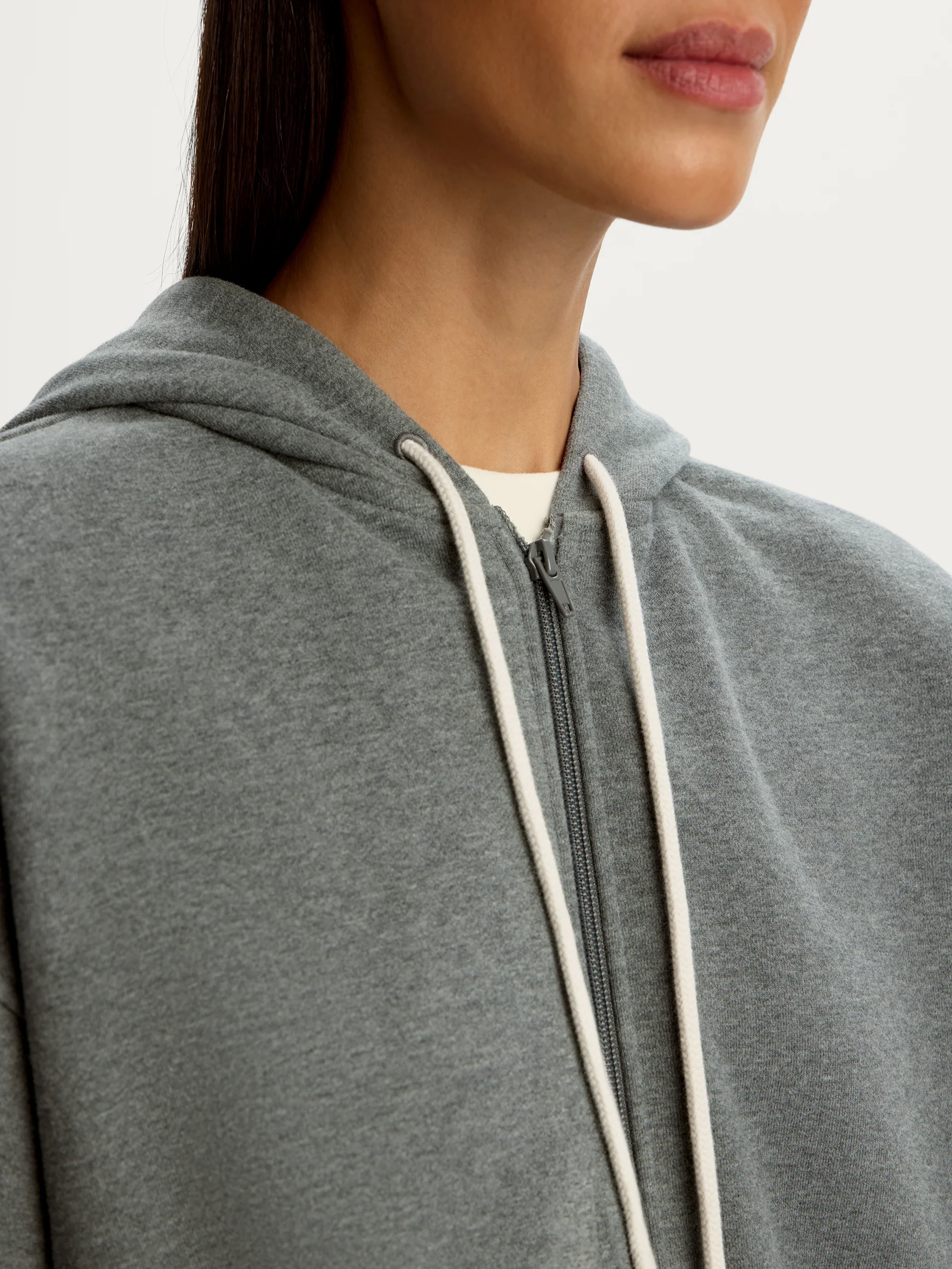 Melange terry zip hoodie - Image 3