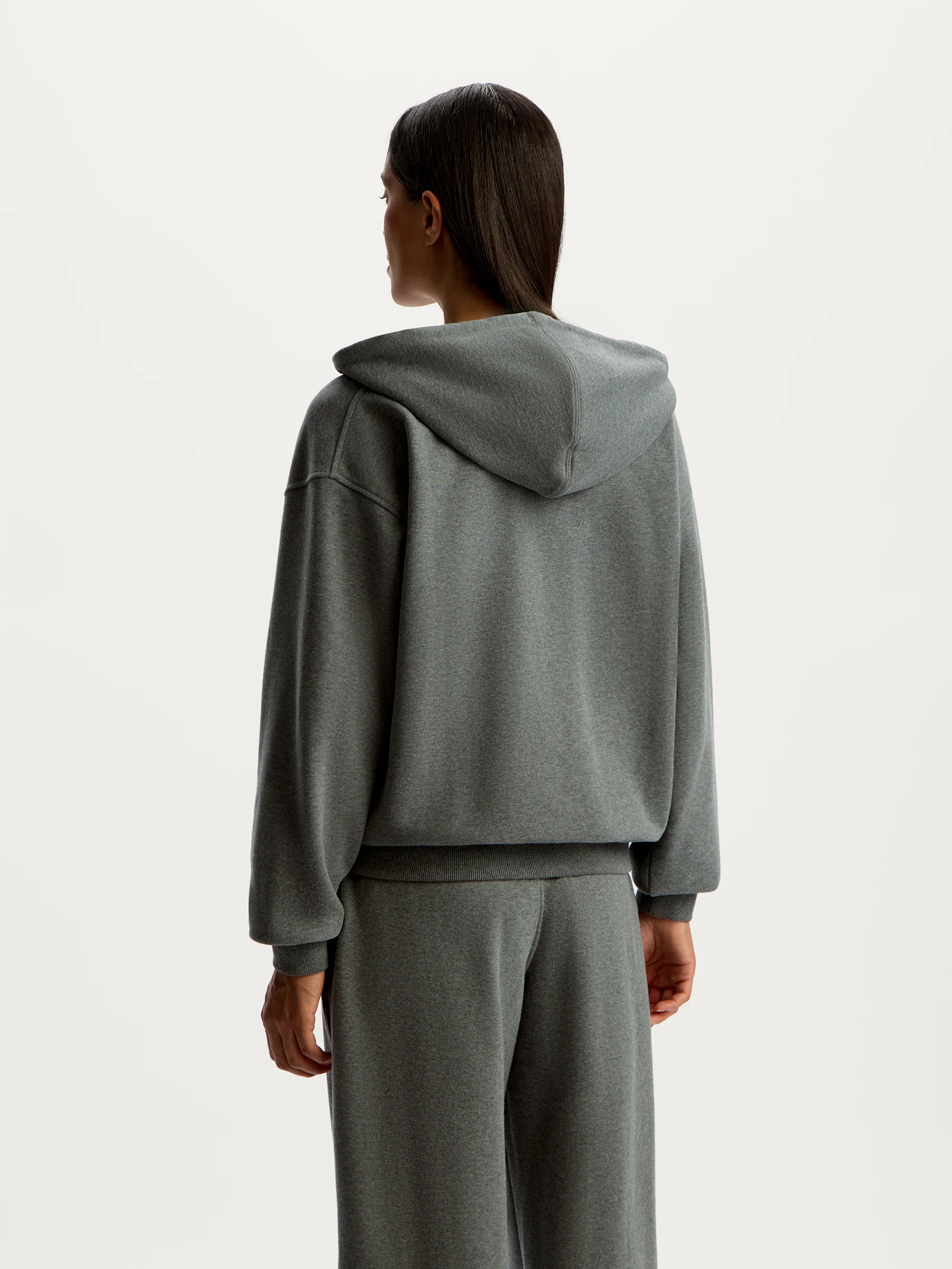 Melange terry zip hoodie - Image 5