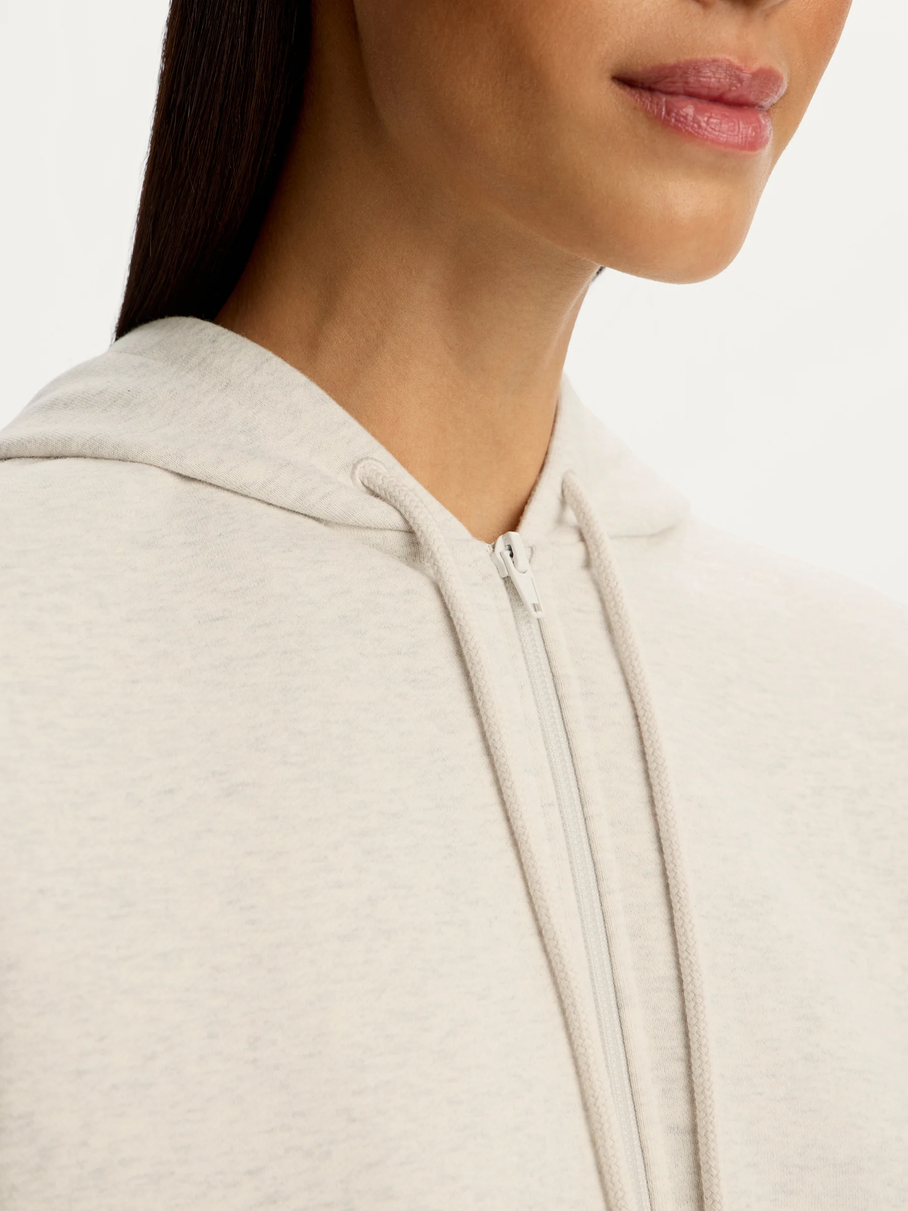 Melange terry zip hoodie - Image 3