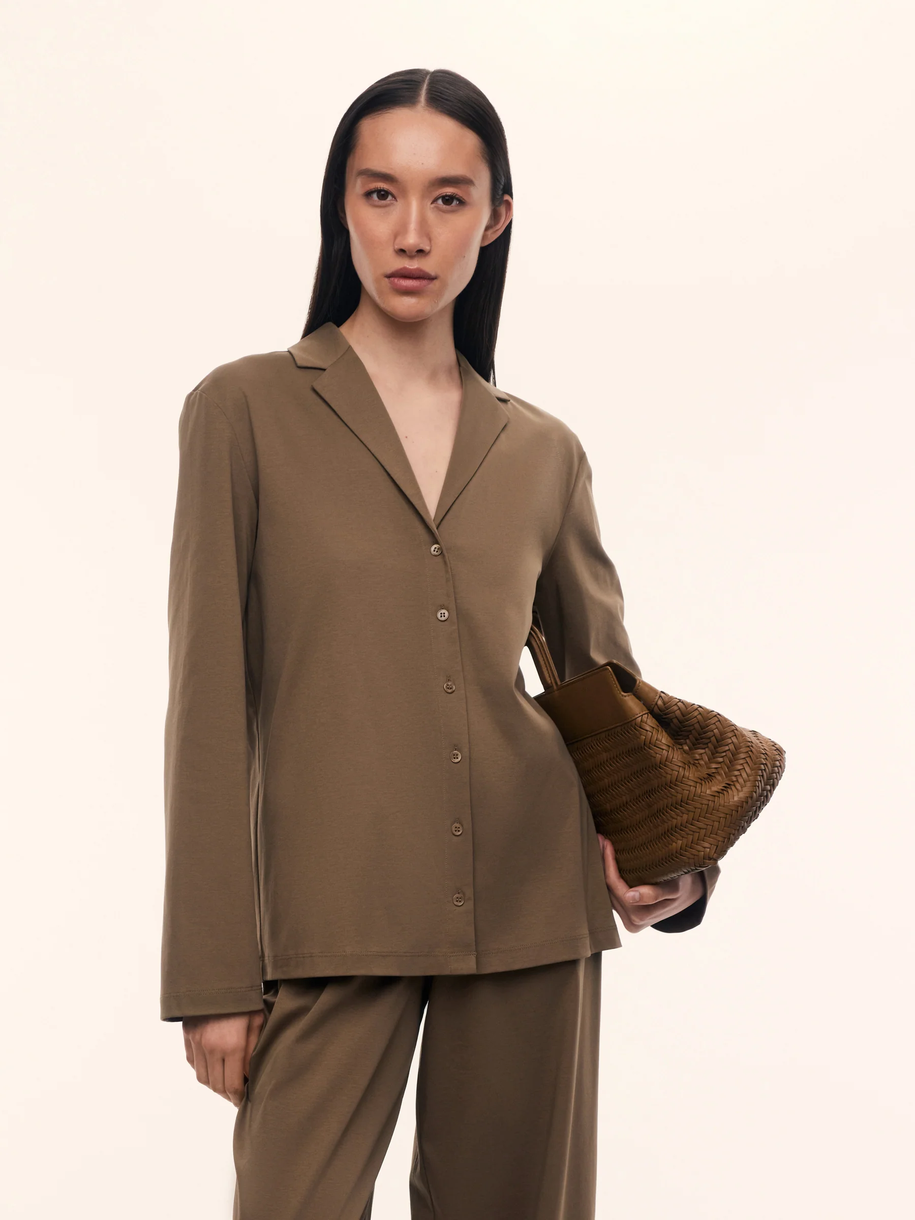 Mercerised cotton shirt