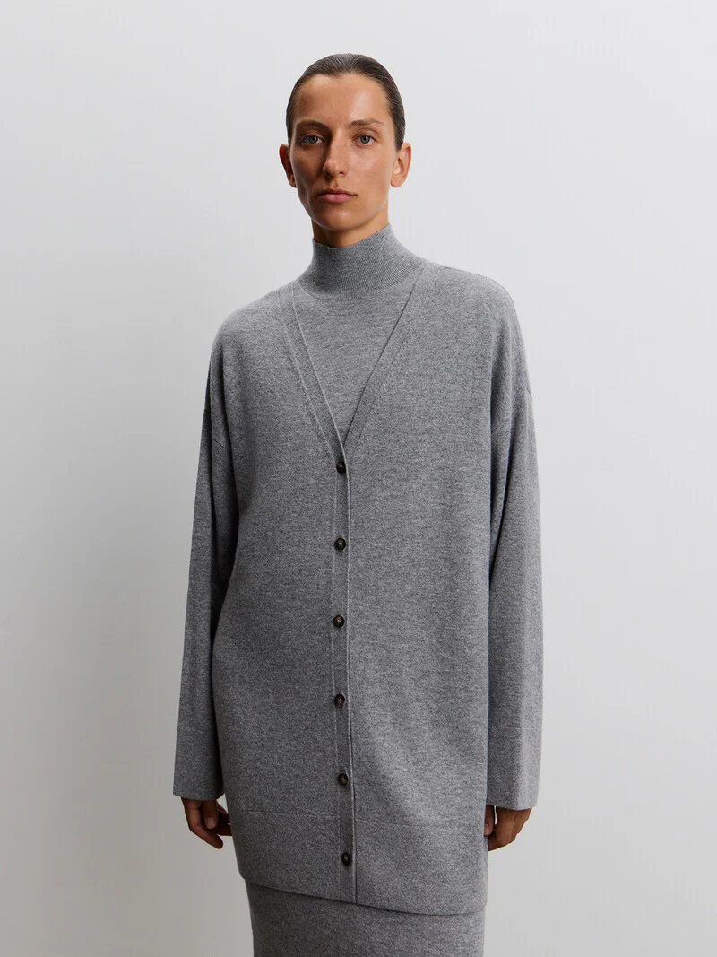 Merino-cashmere cardigan