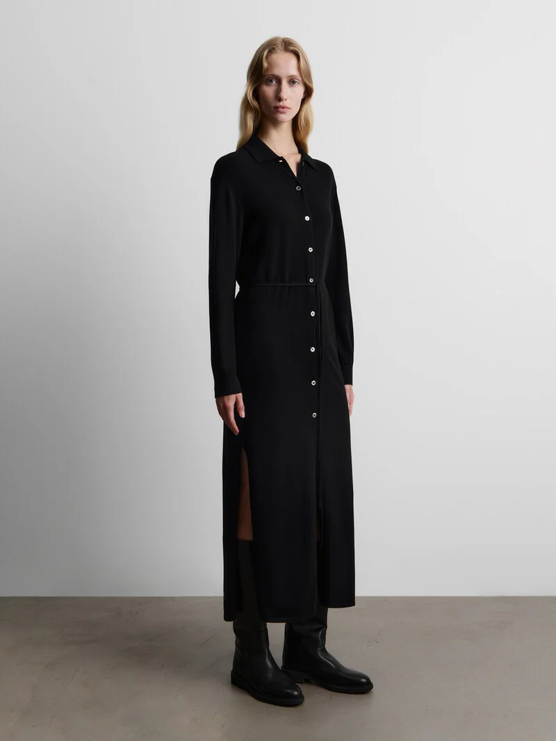 Merino-cashmere shirt dress