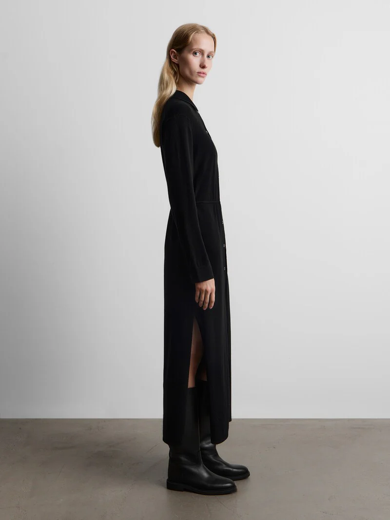 Merino-cashmere shirt dress - Image 3