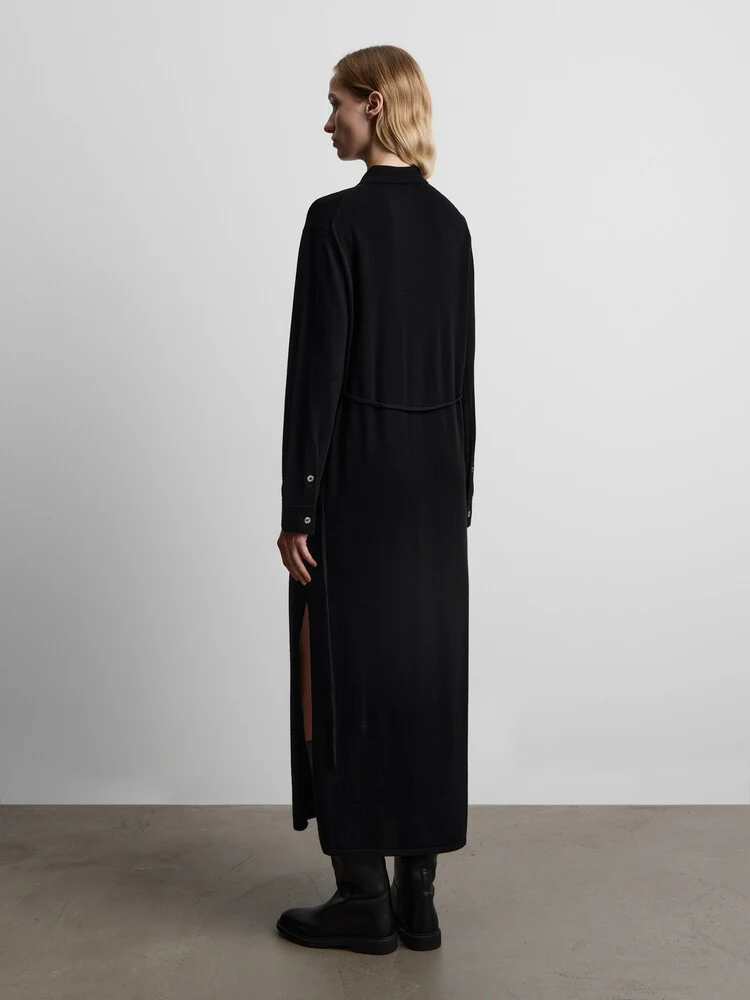 Merino-cashmere shirt dress - Image 6