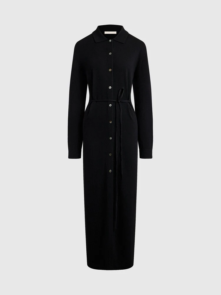 Merino-cashmere shirt dress - Image 7