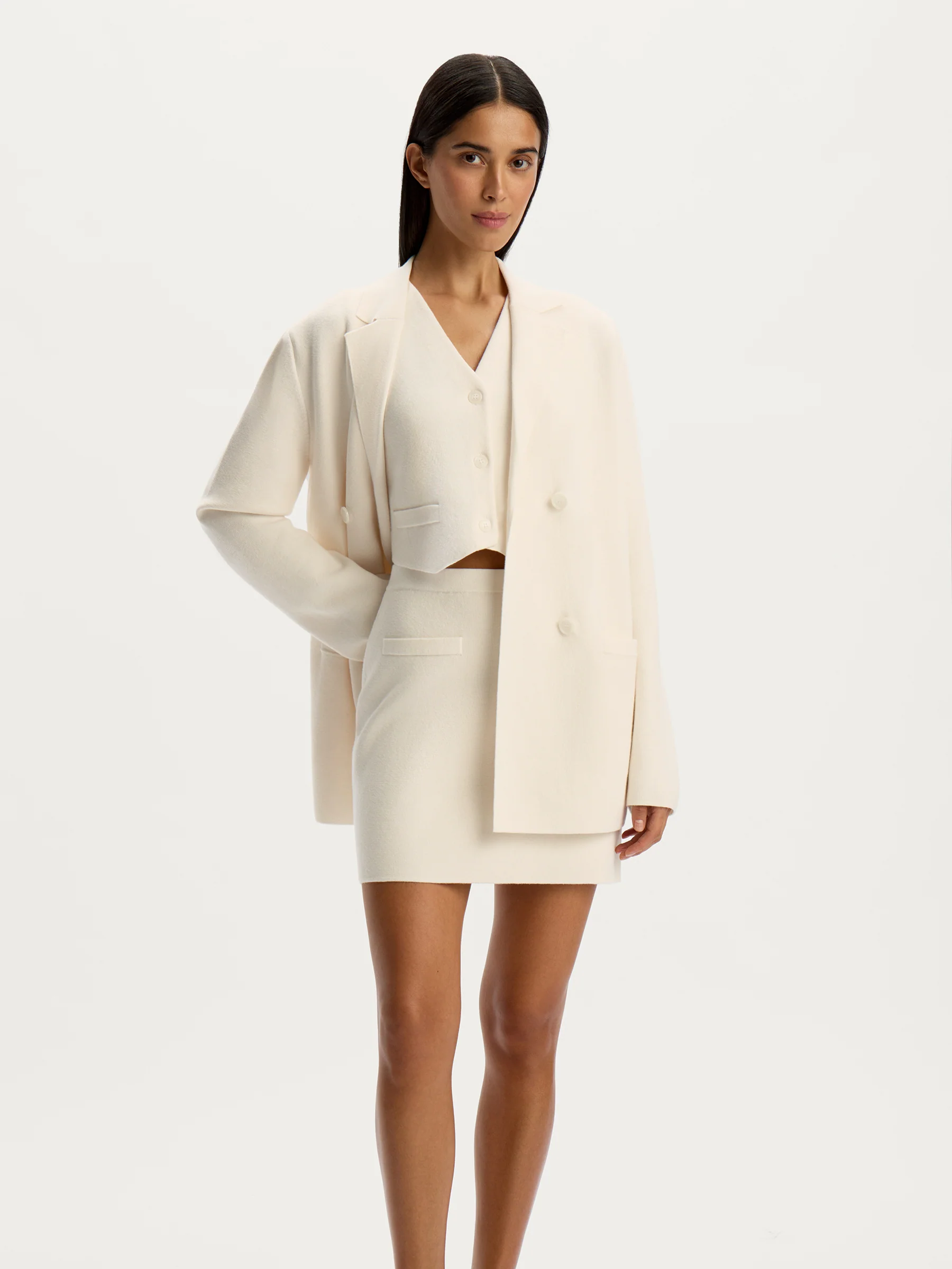 Merino-cotton knit skirt - Image 3