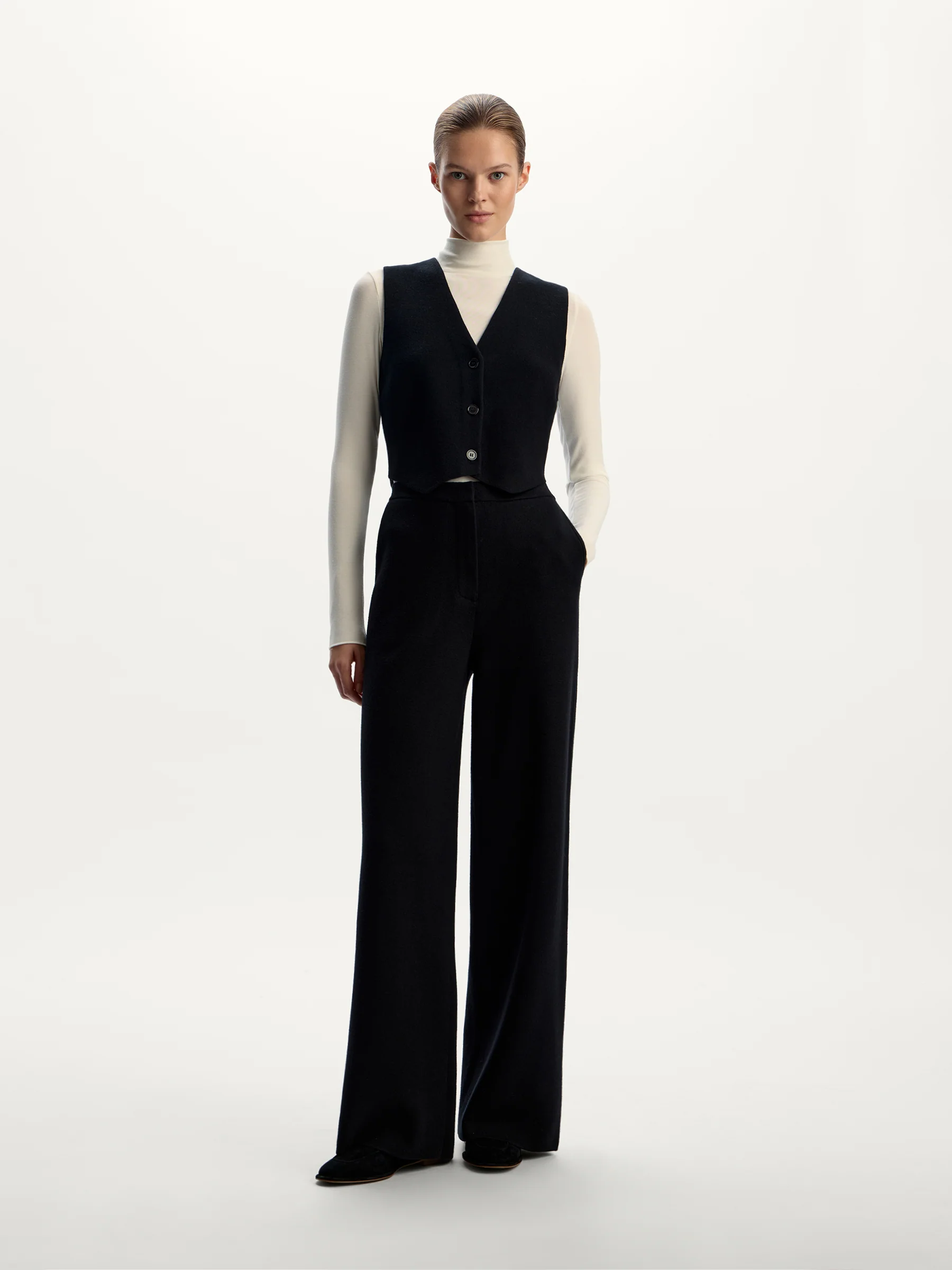 Merino-cotton knit vest - Image 3