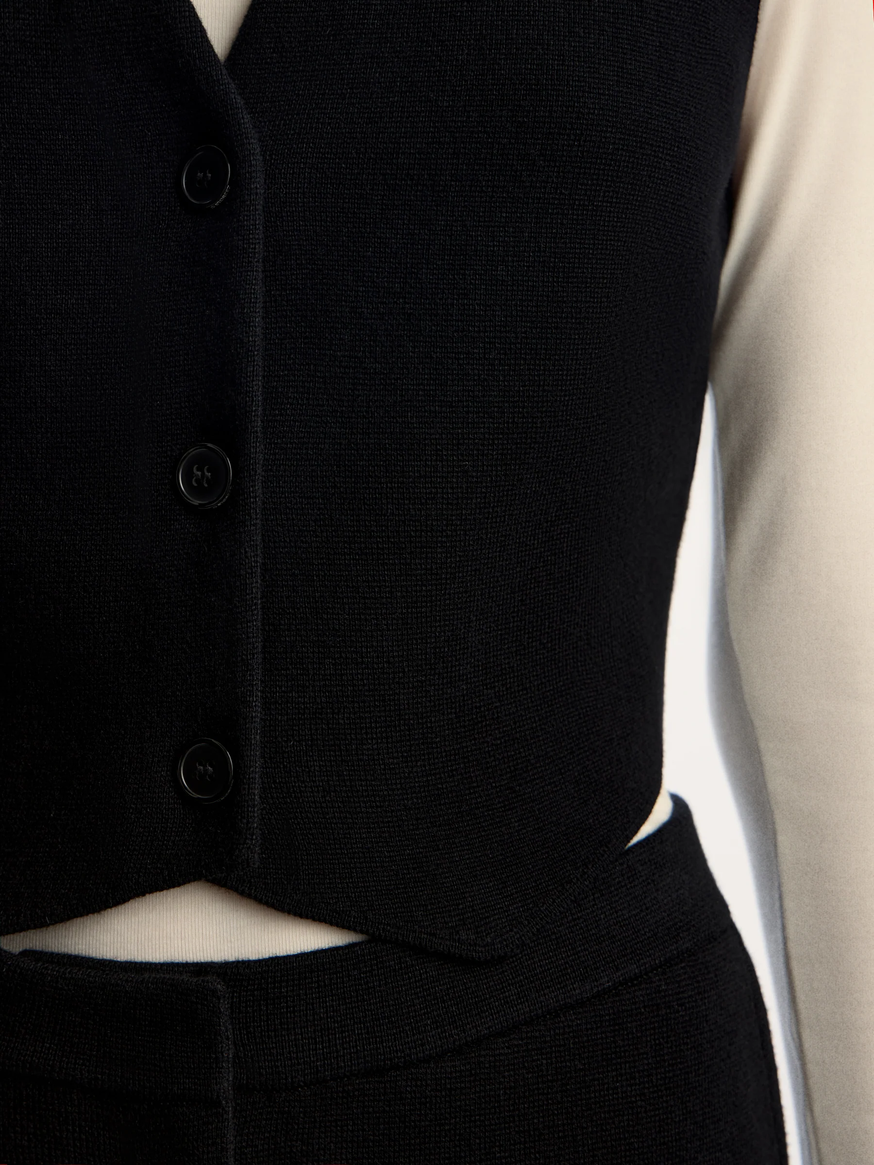 Merino-cotton knit vest - Image 5