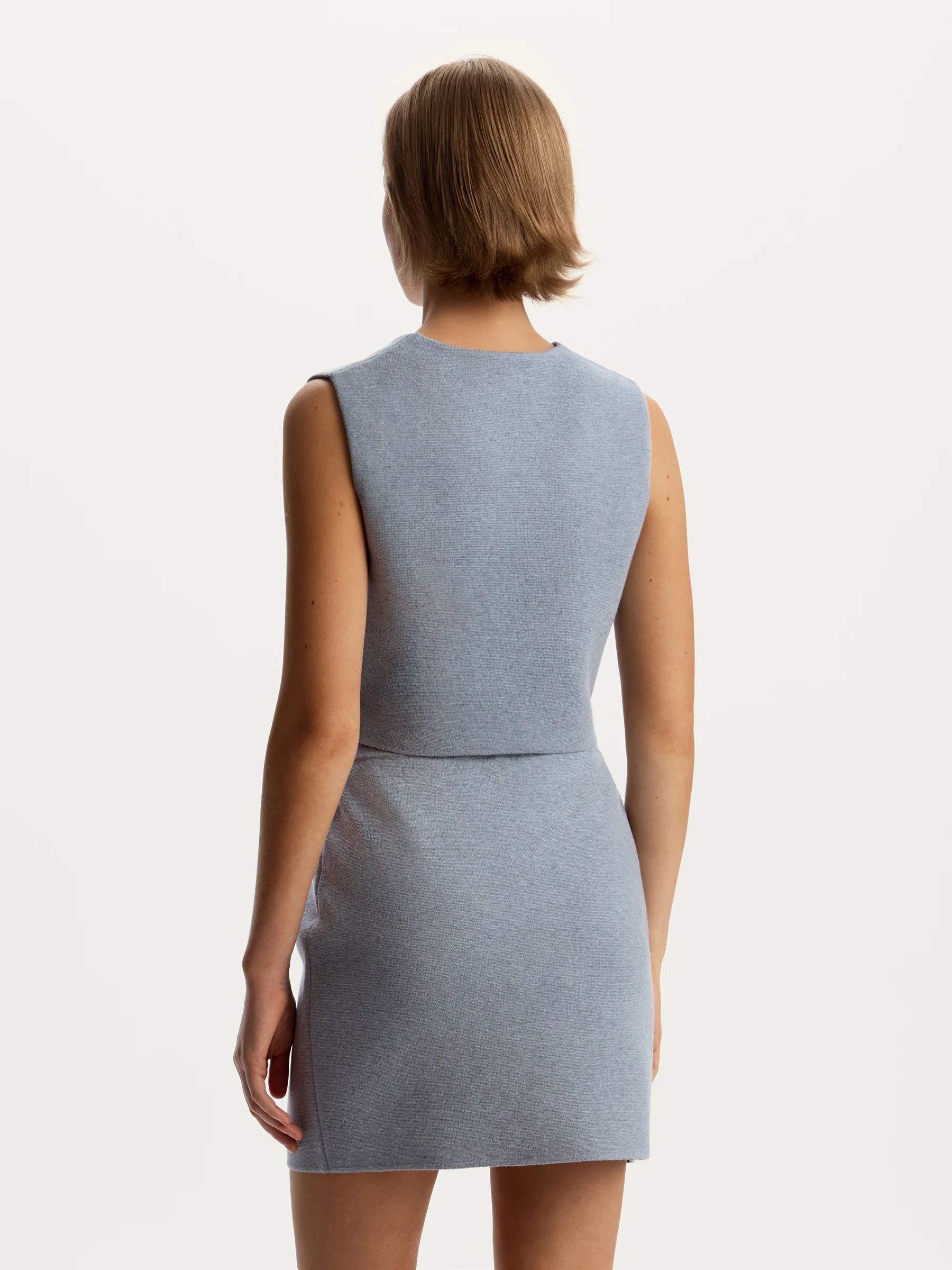 Merino-cotton knit vest - Image 6