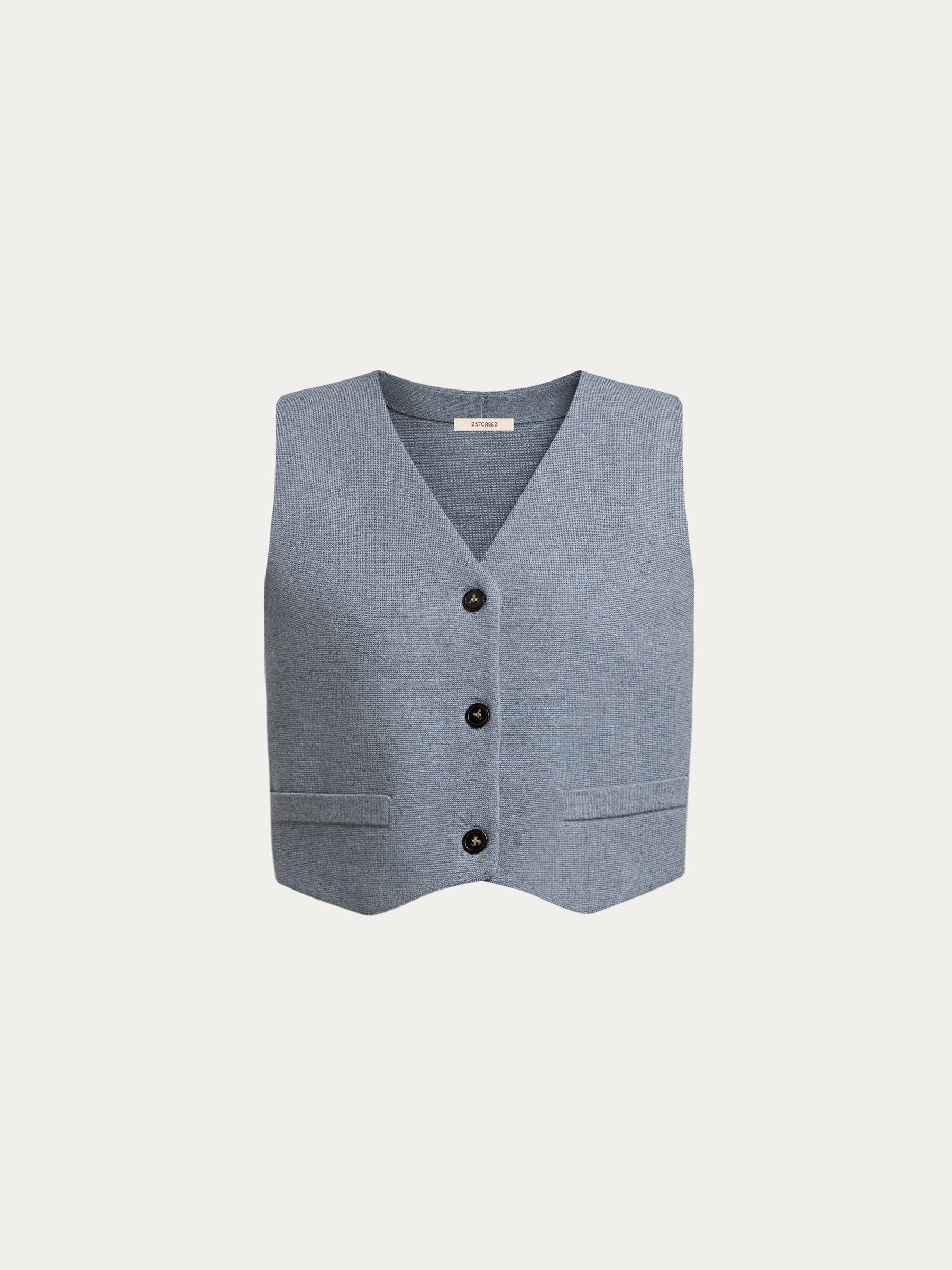 Merino-cotton knit vest - Image 7