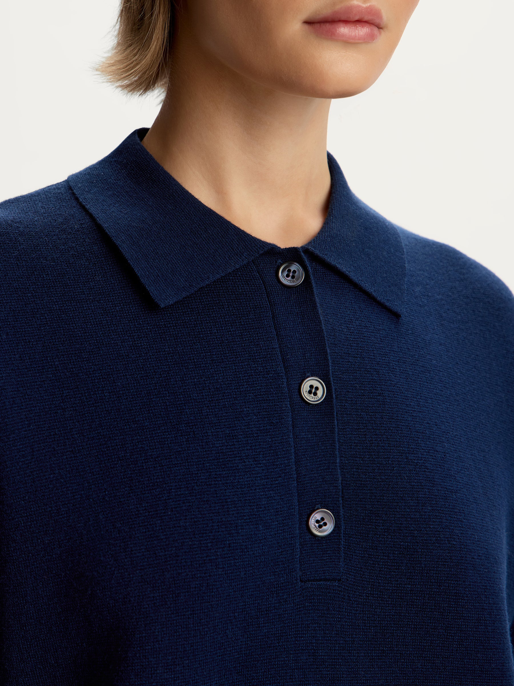 Merino-cotton polo jumper - Image 3