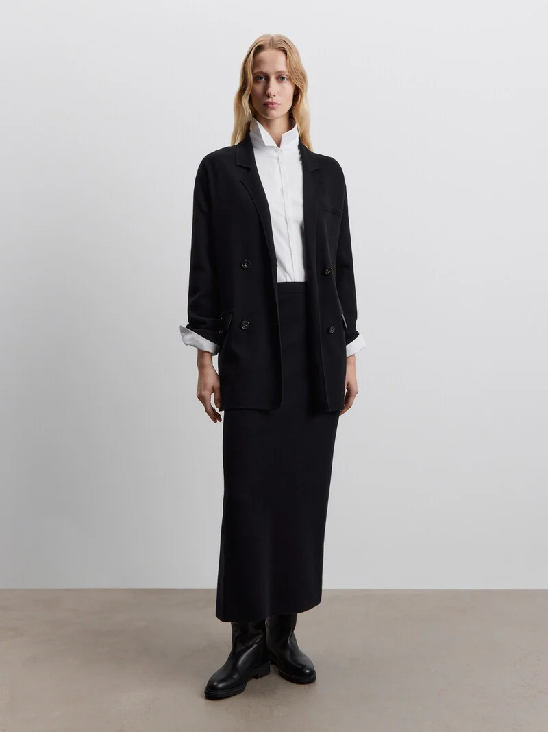 Merino-cotton skirt