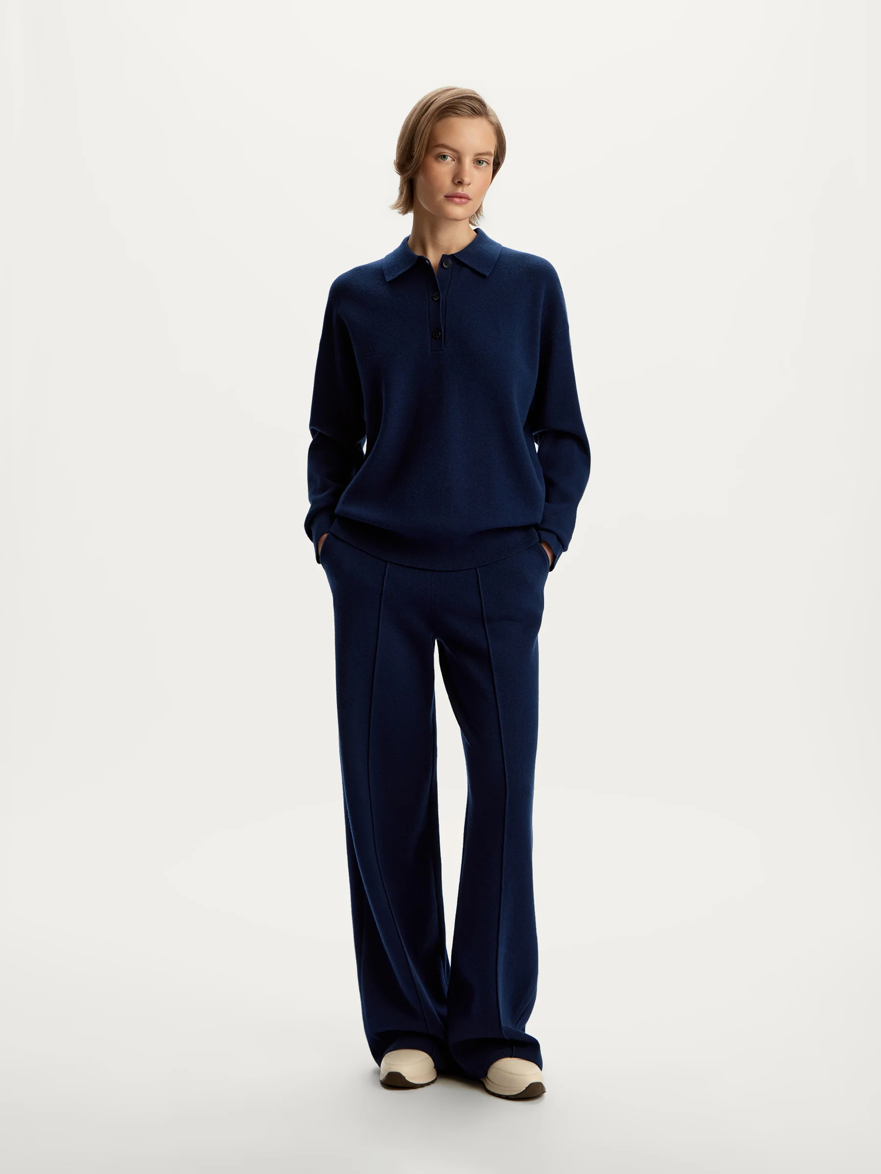 Merino-cotton trousers