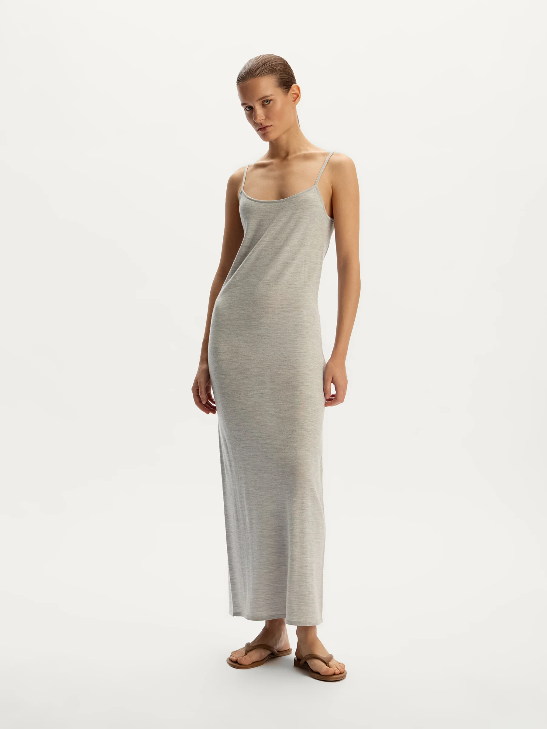 Merino-silk slip dress