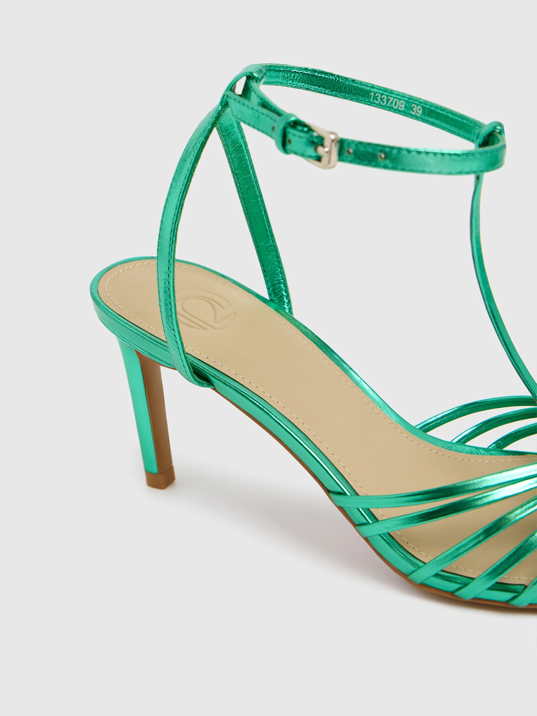 Metallic leather sandals - Image 5