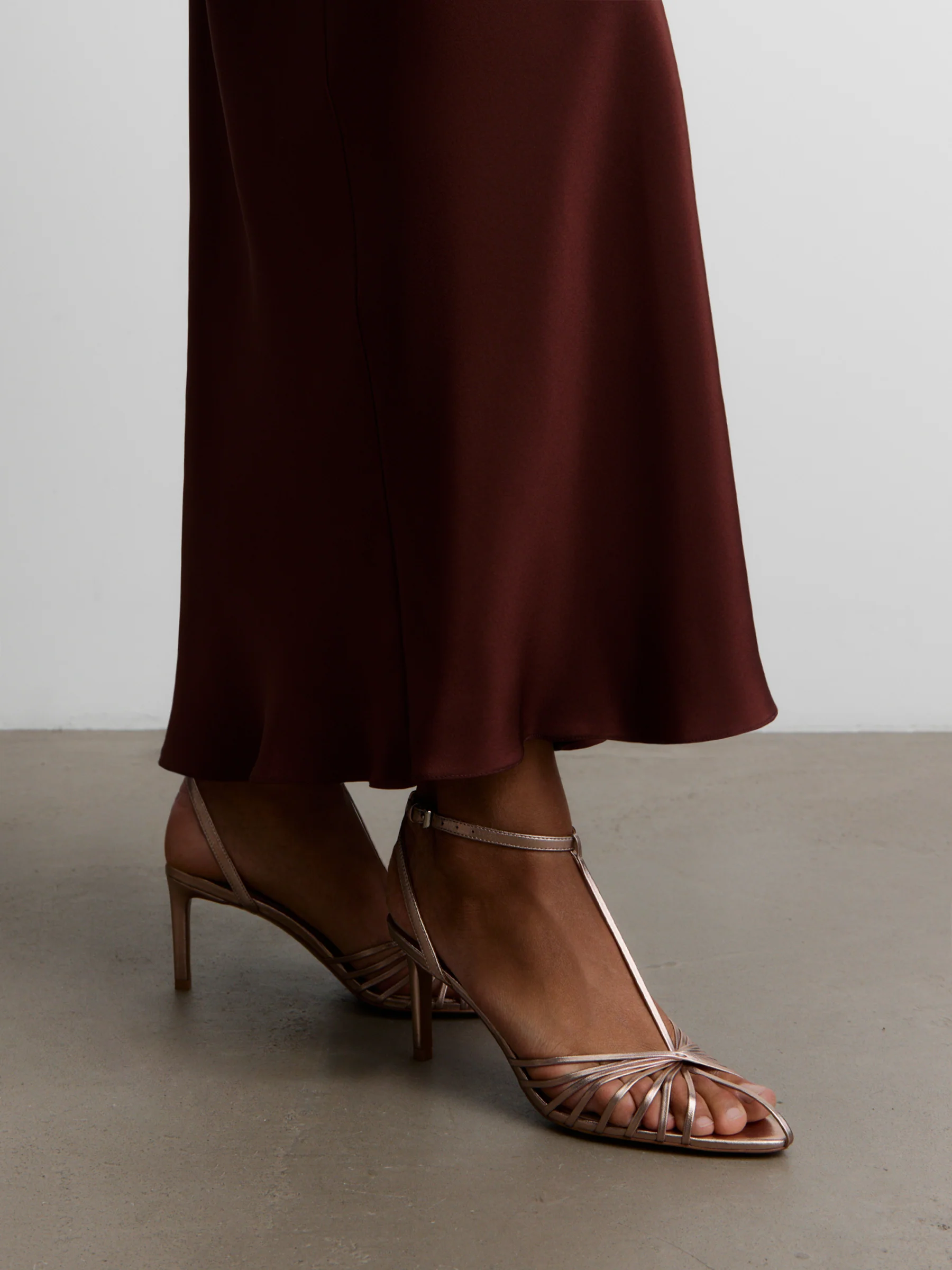 Metallic leather sandals - Image 3