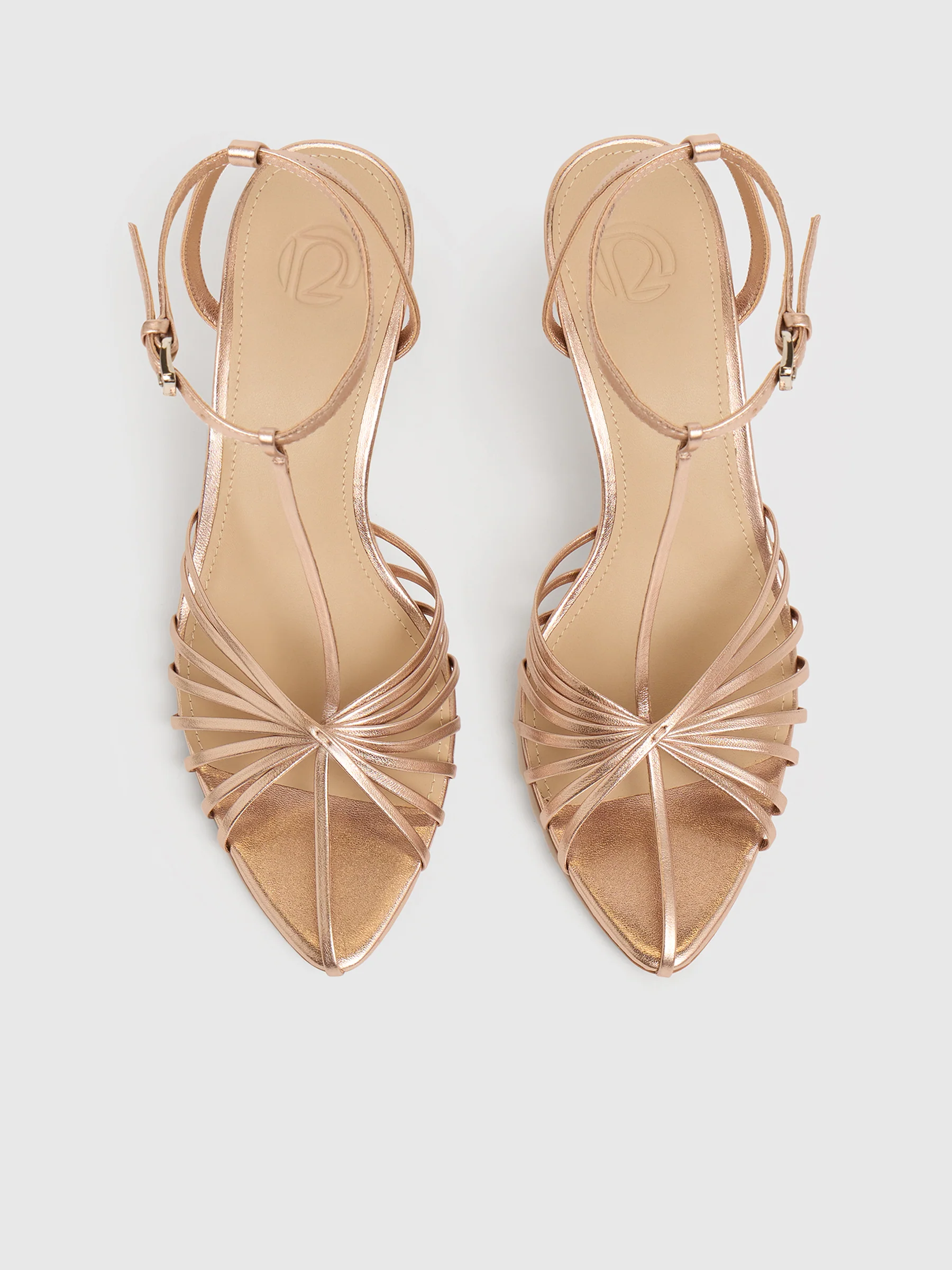 Metallic leather sandals - Image 4