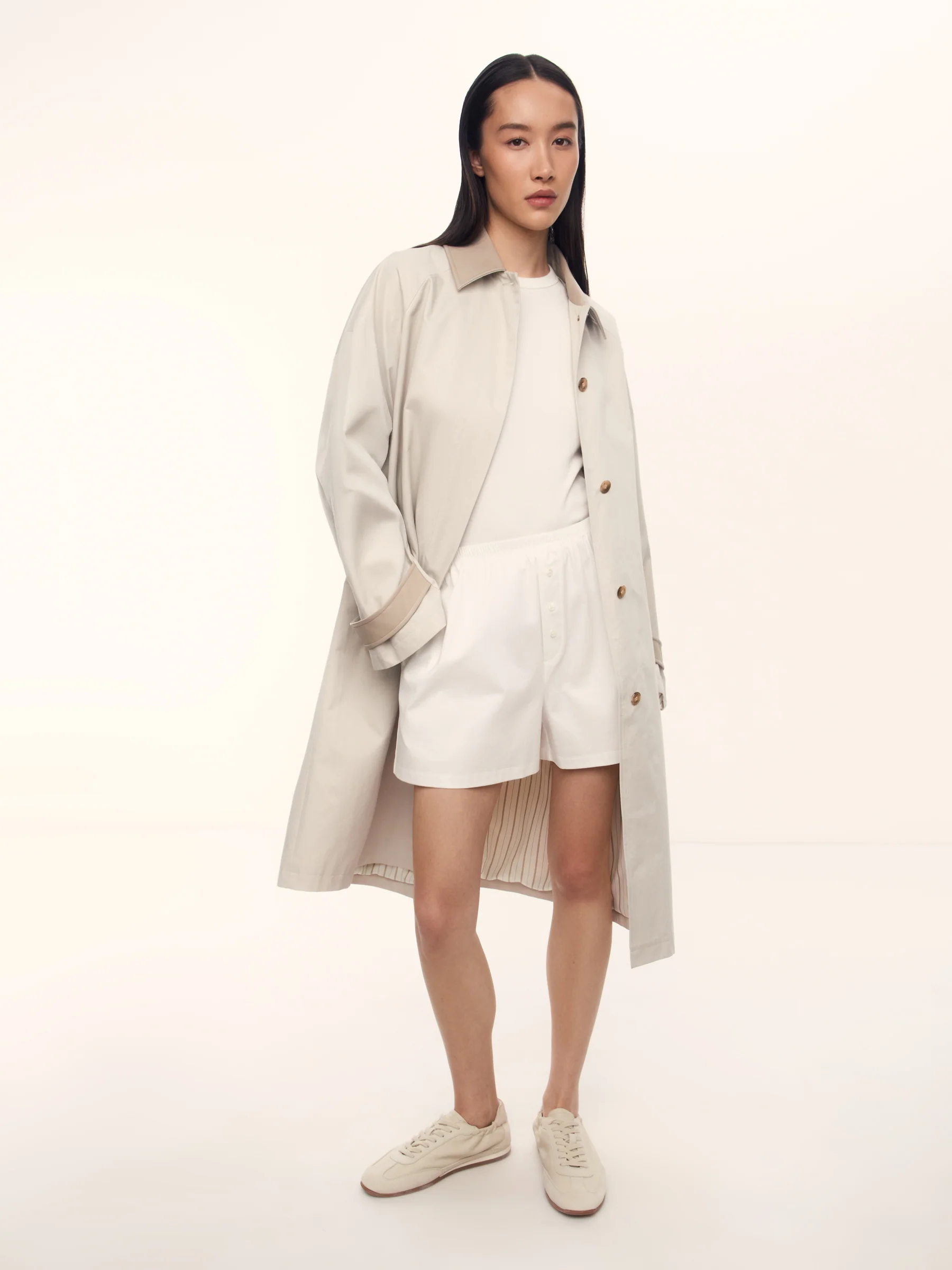 Mica mercerised cotton shorts