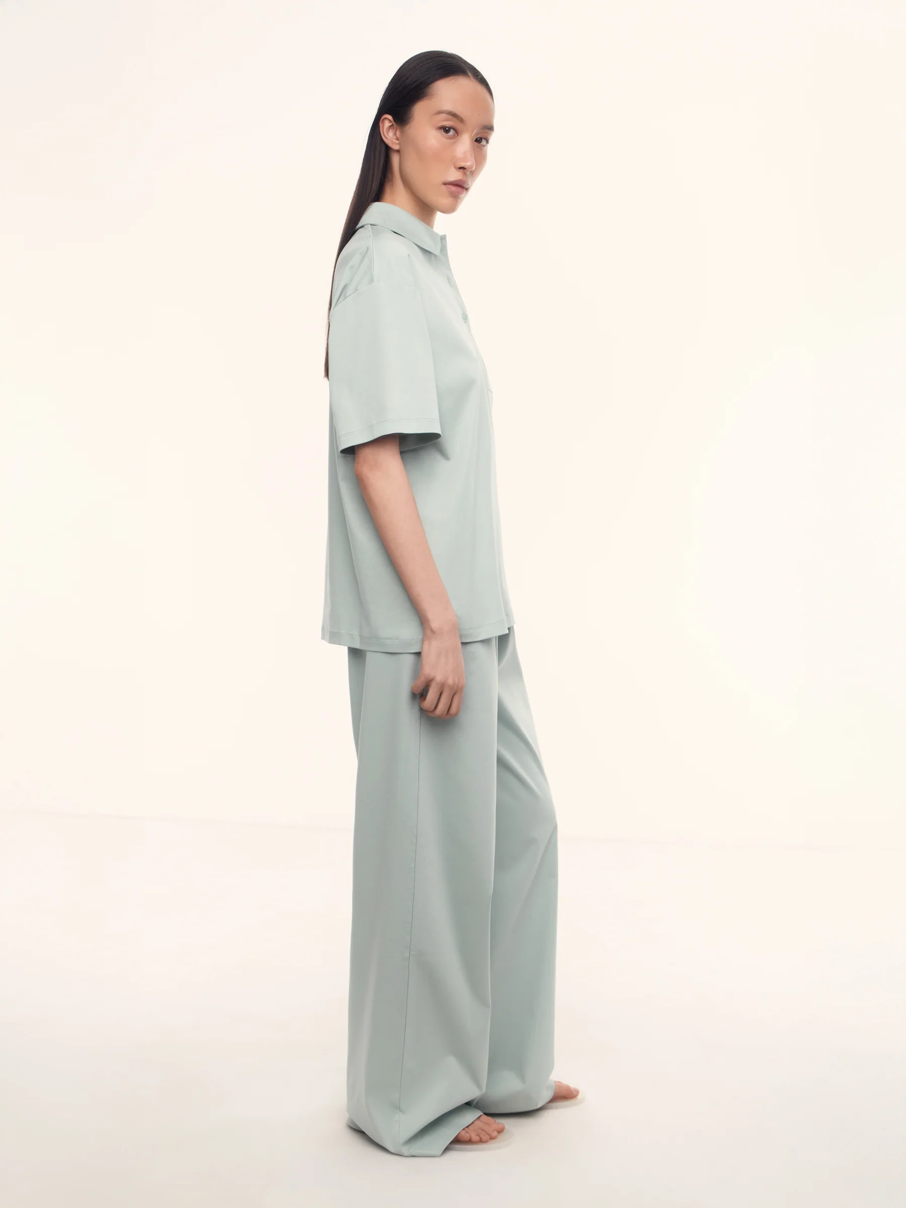 Mica mercerised cotton trousers - Image 2