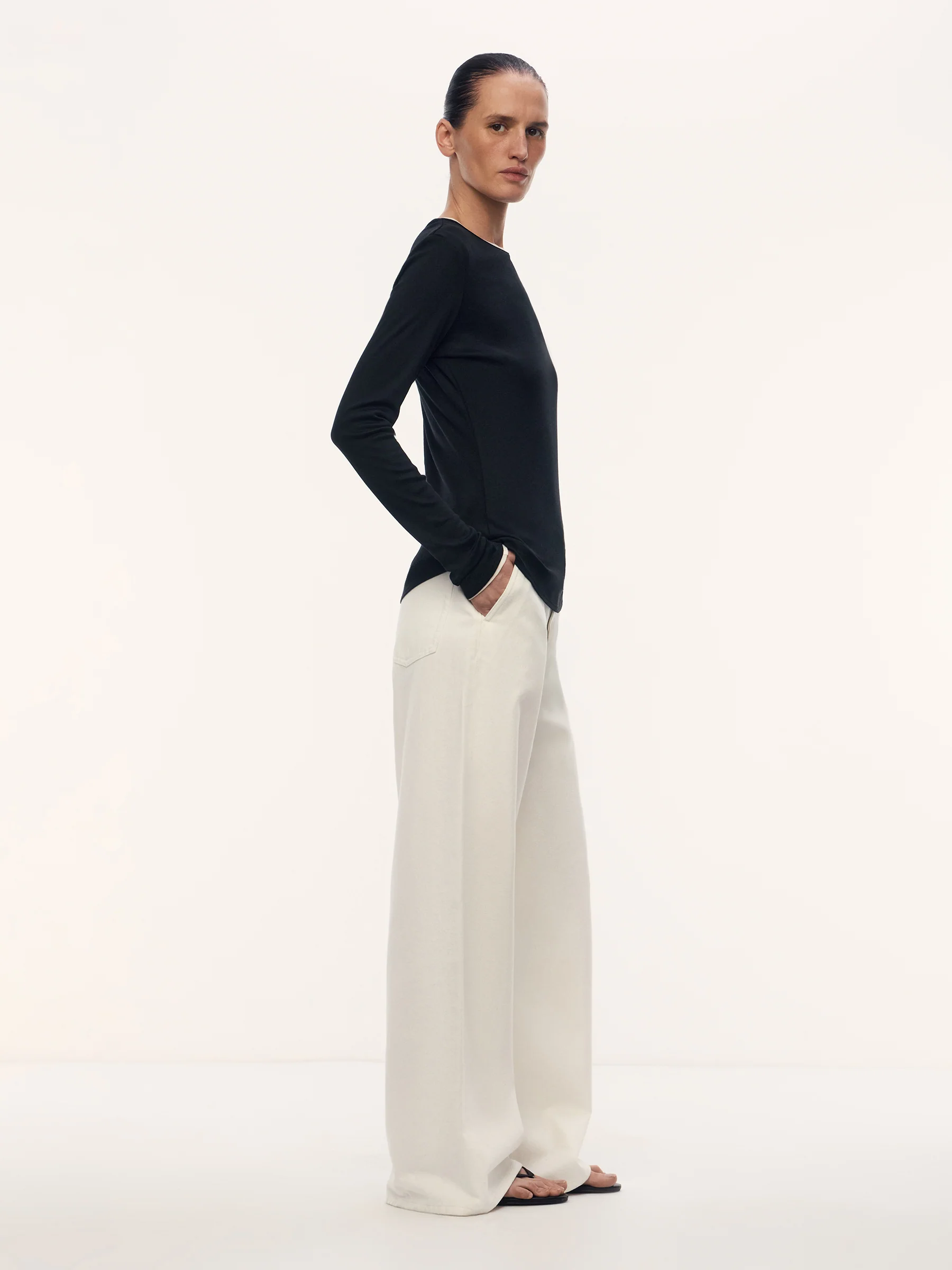 Nicole silk-cotton long-sleeve top - Image 3