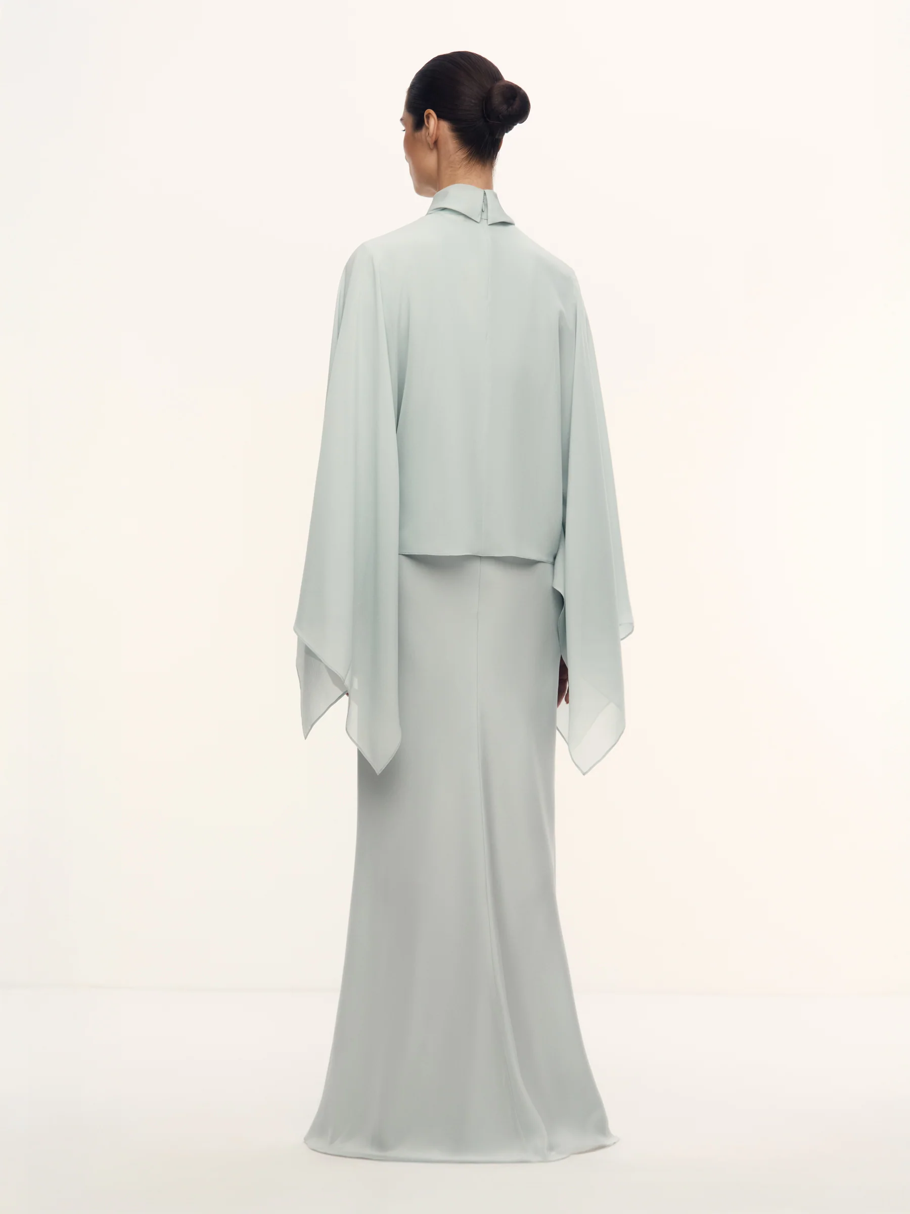 Noor silk cape dress - Image 6