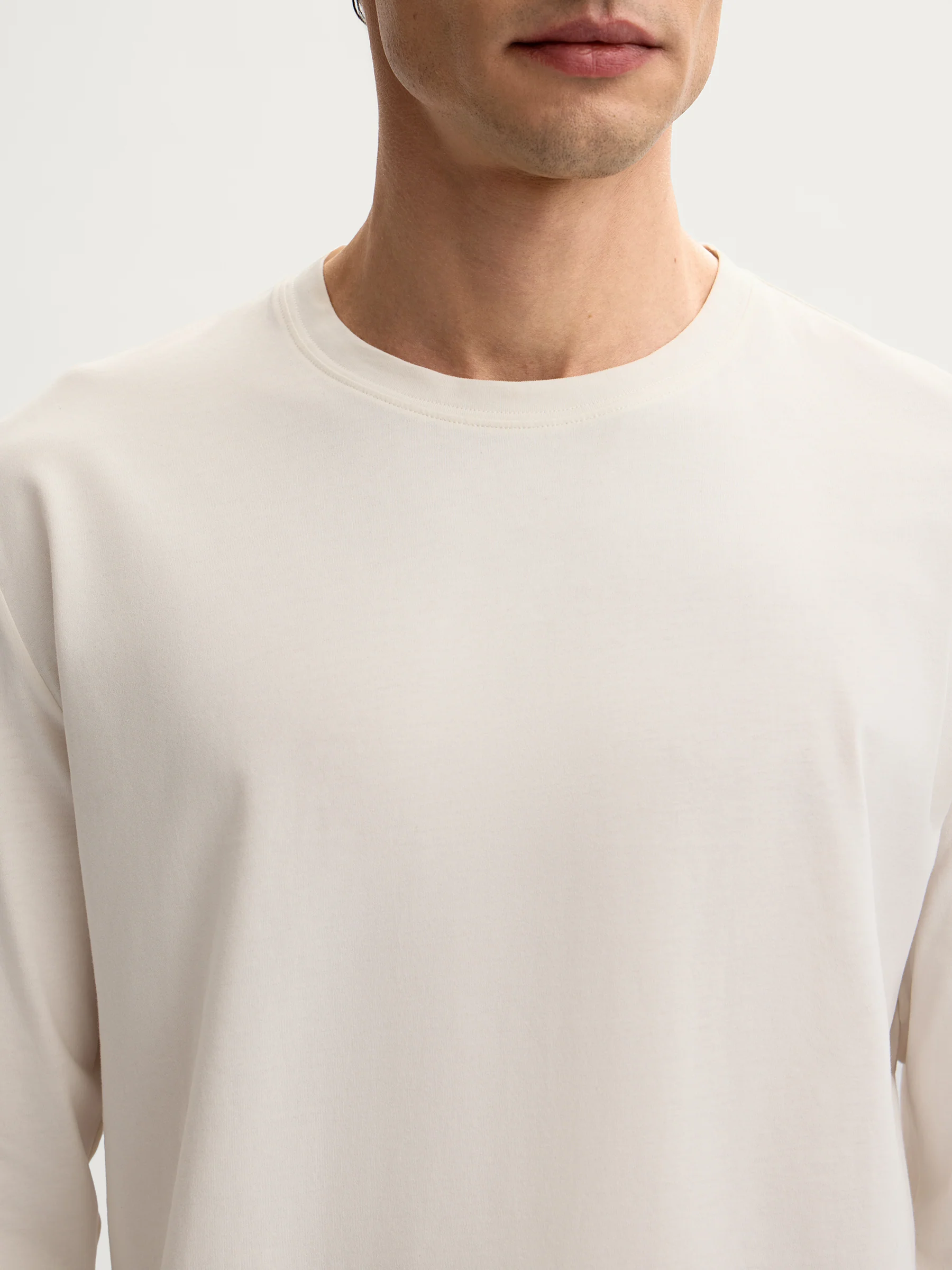 Peached cotton long-sleeve T-shirt - Image 3