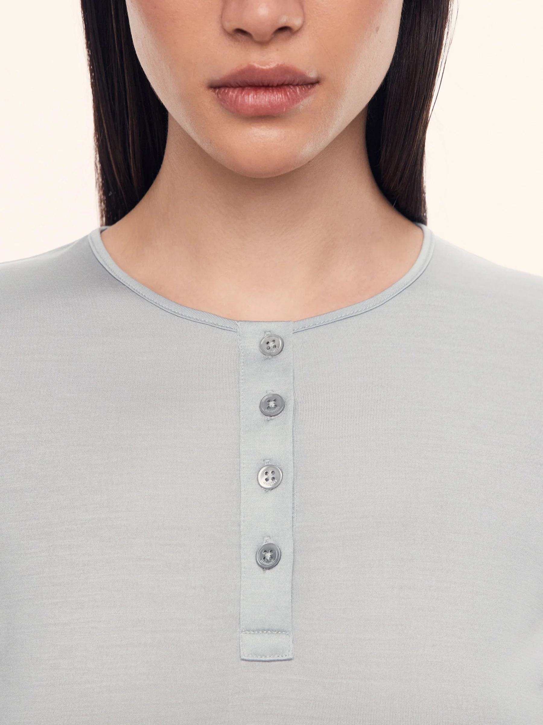 Pearl silk henley top - Image 4