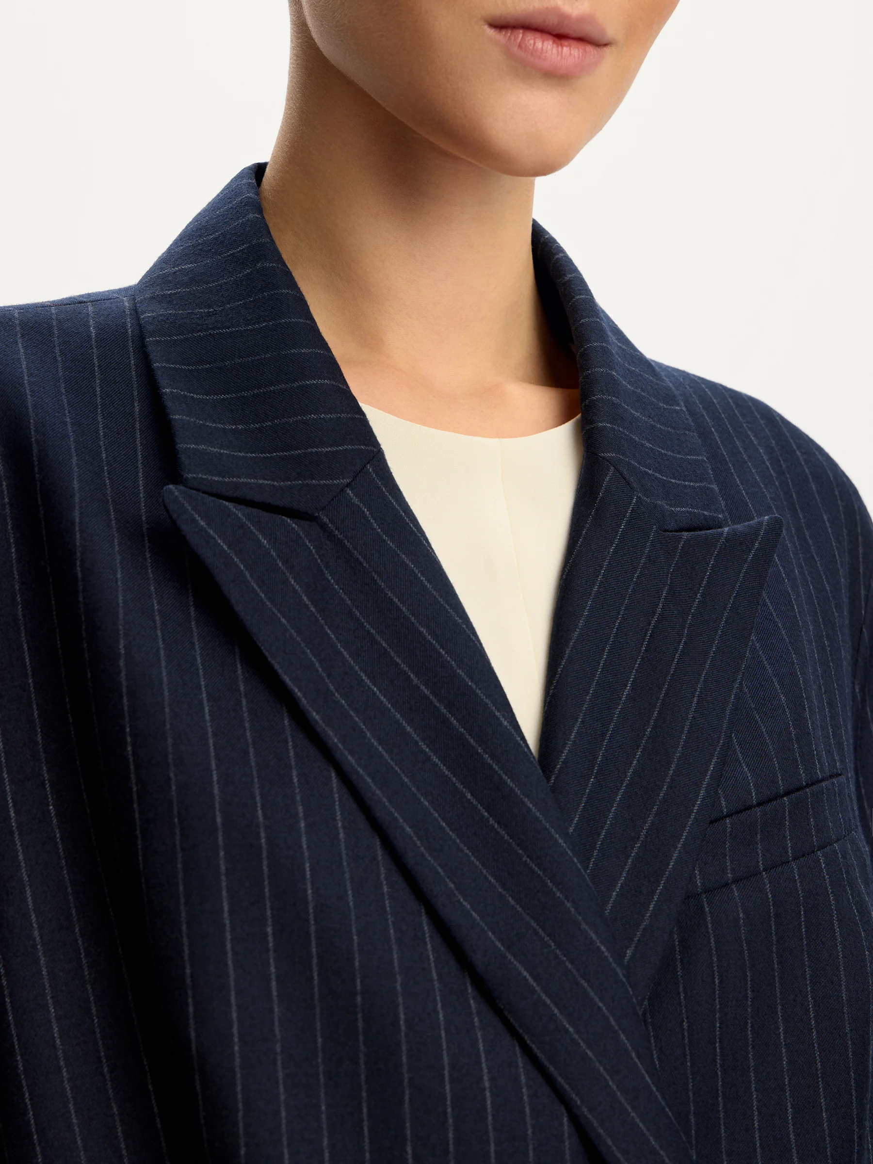 Pinstriped wool blazer - Image 4