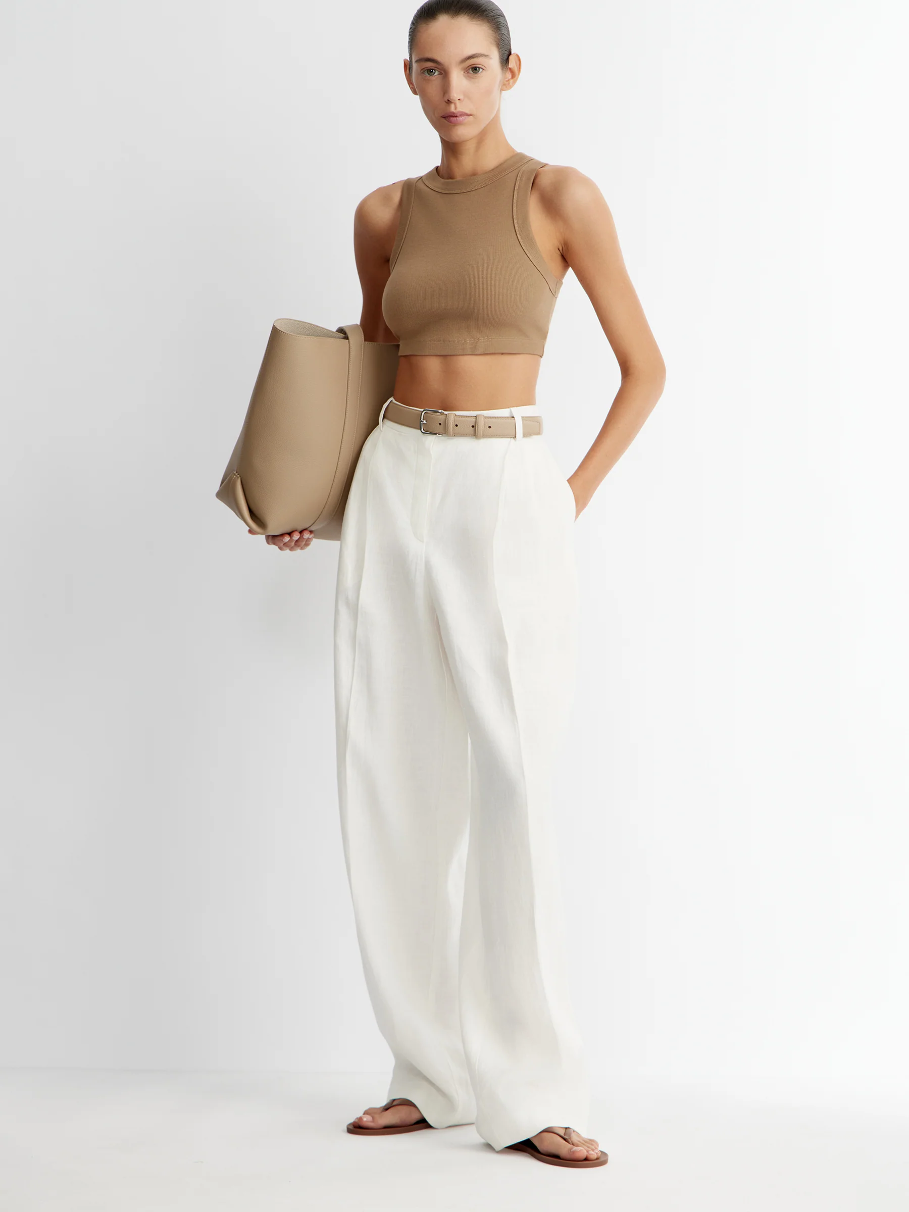 Ribbed cotton cropped top - Image 2