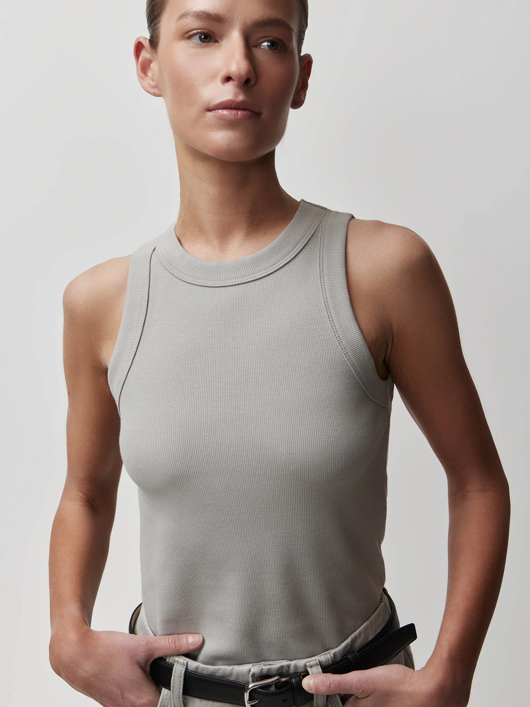 Ribbed cotton tank top