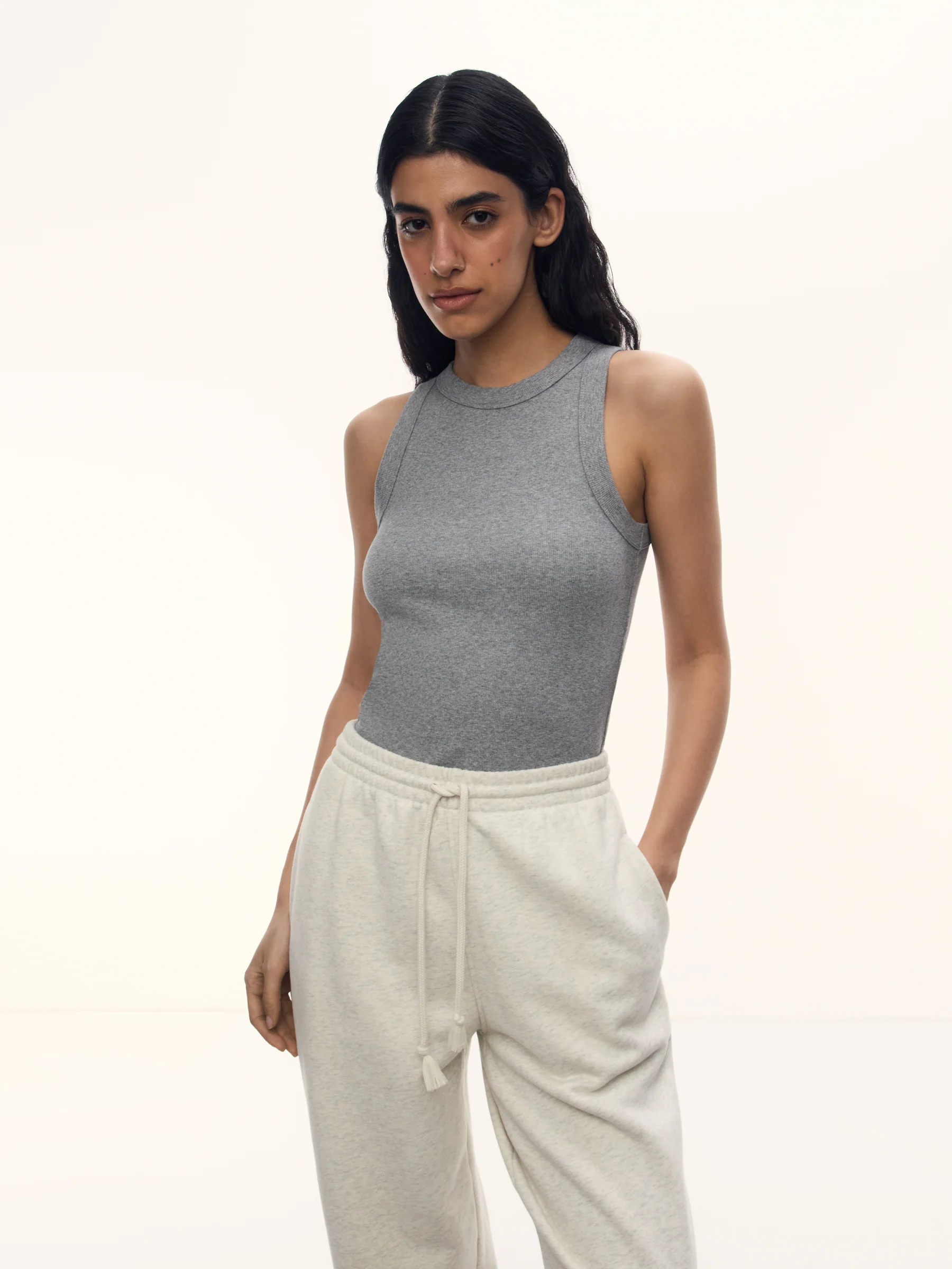 Ribbed cotton tank top