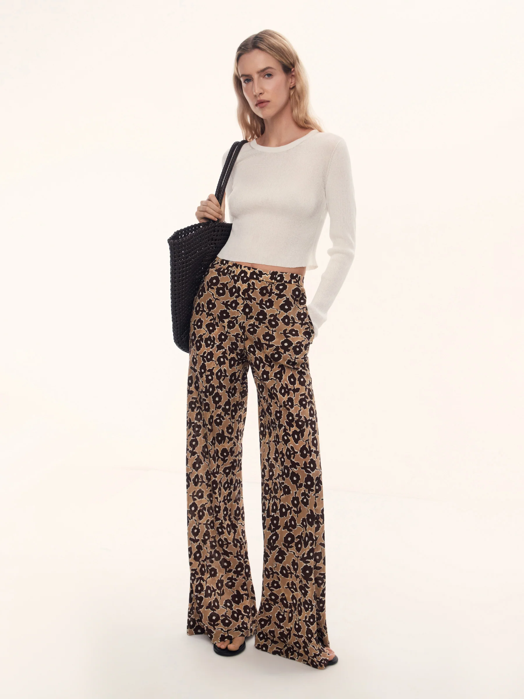 Silk chiffon trousers