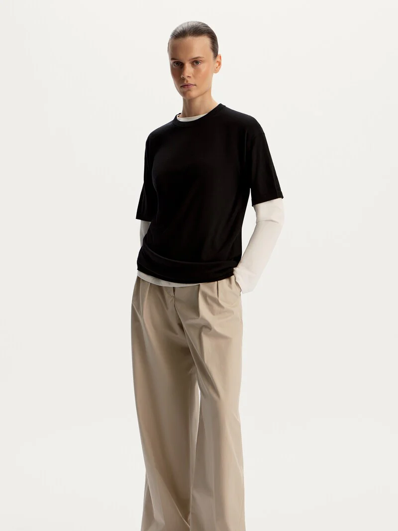 Silk-cotton knit T-shirt - Image 3