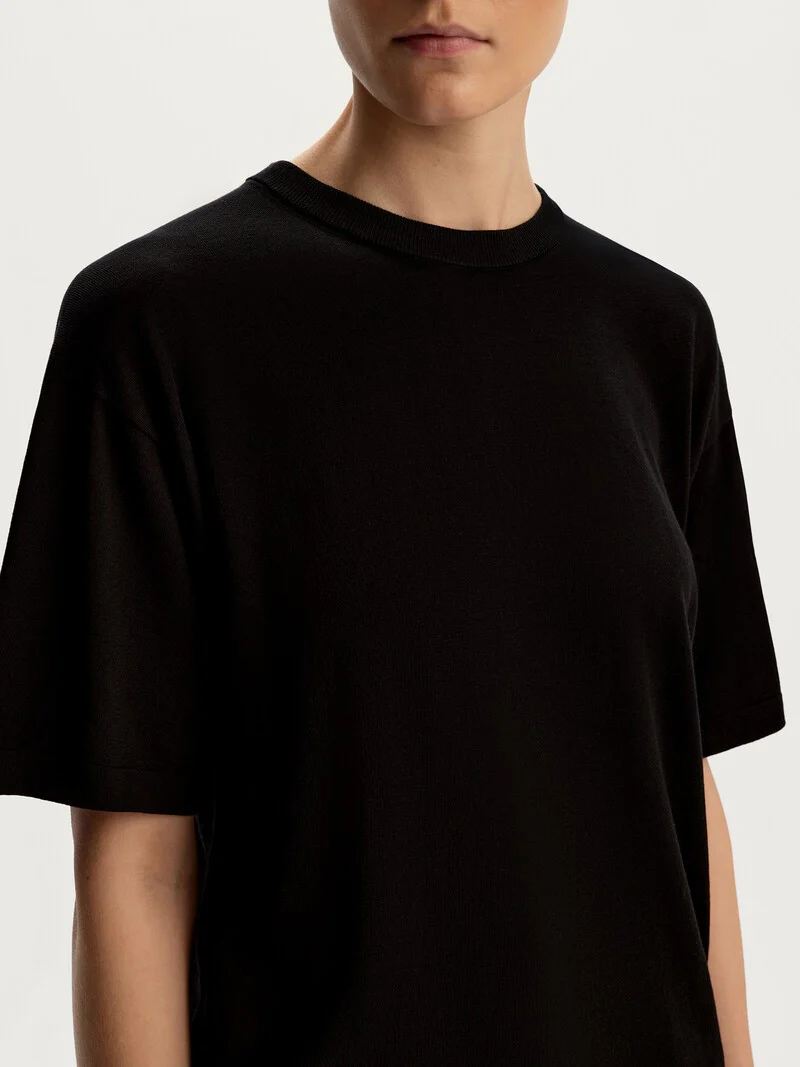 Silk-cotton knit T-shirt - Image 4