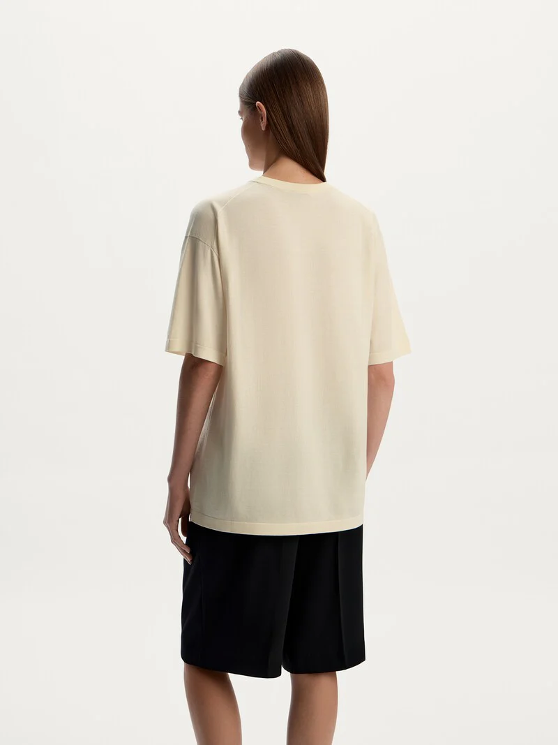 Silk-cotton knit T-shirt - Image 4