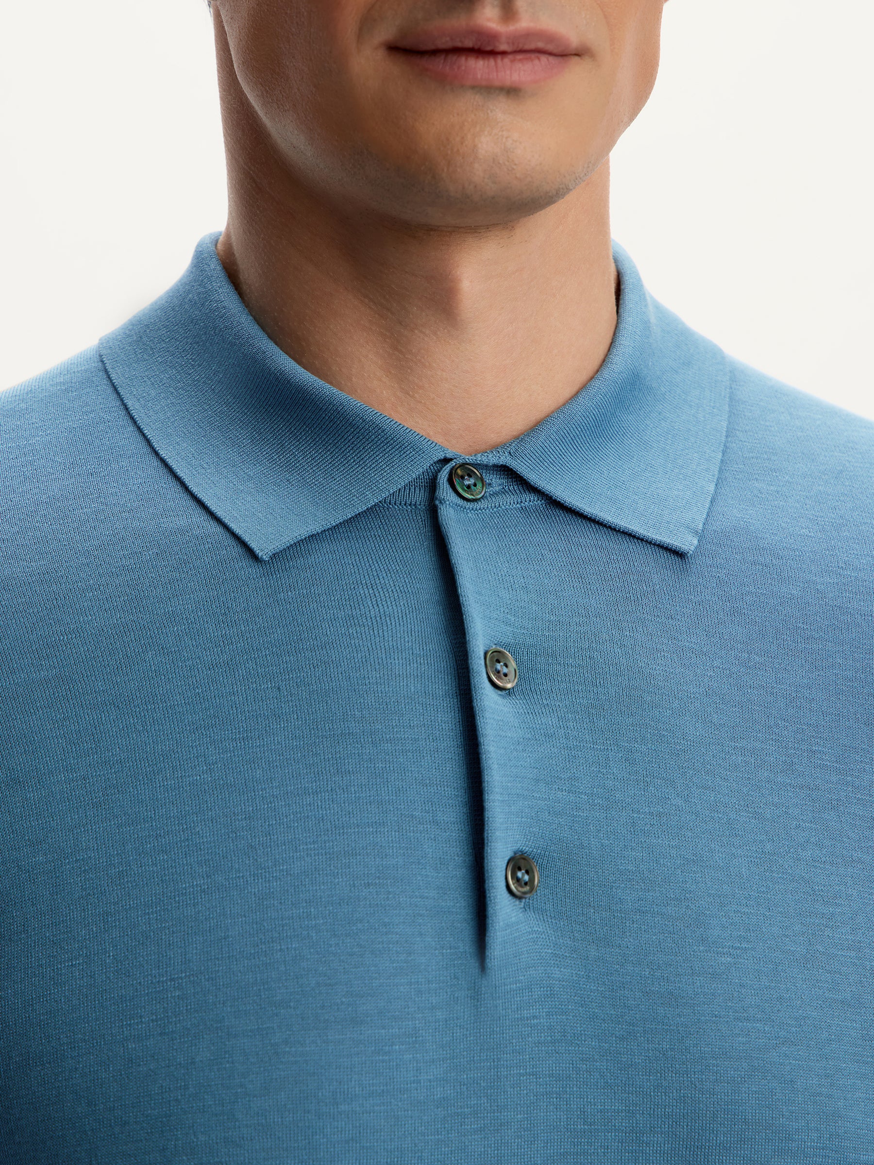 Silk-cotton polo jumper - Image 3