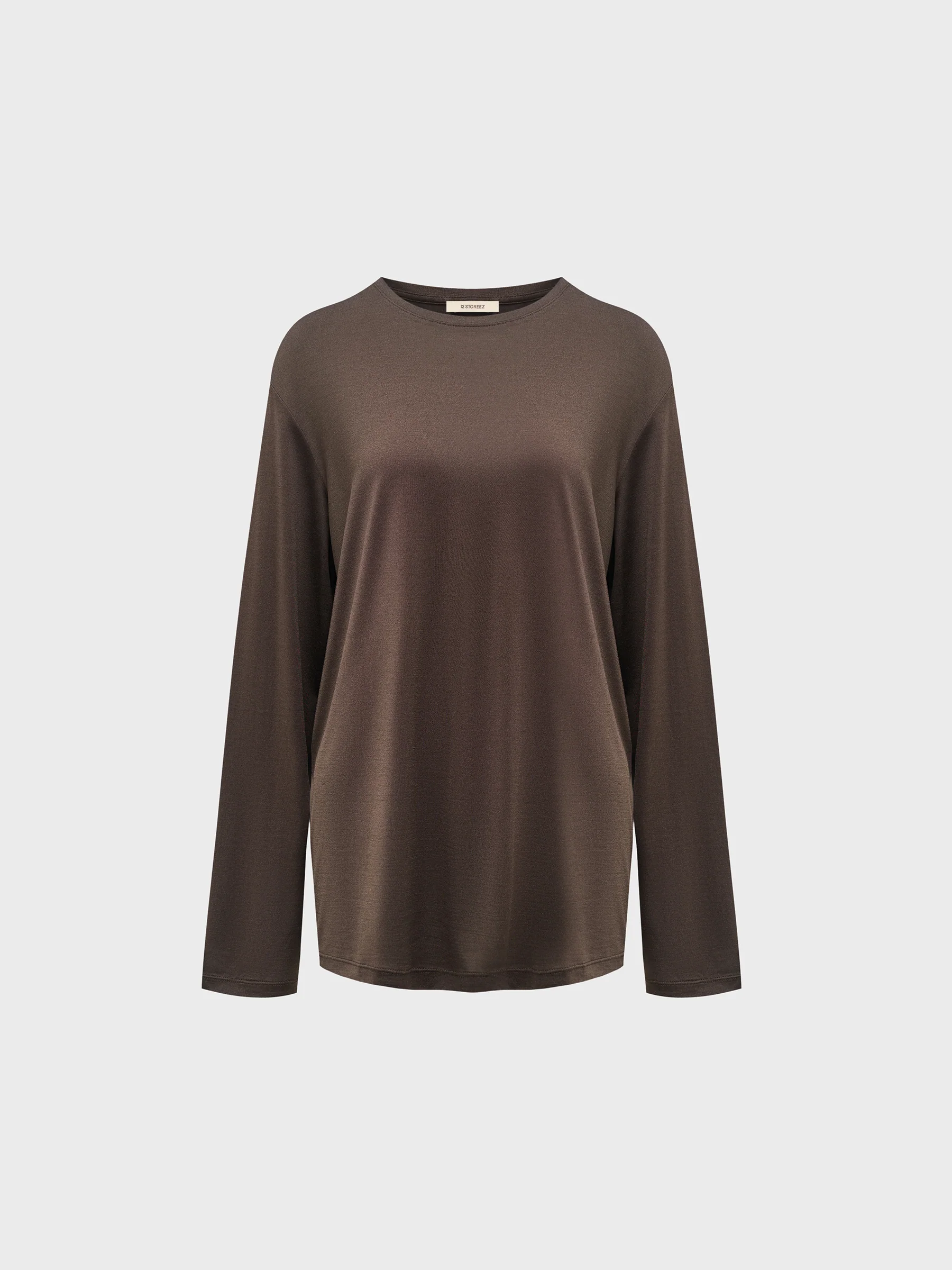 Silk jersey long-sleeve top - Image 5