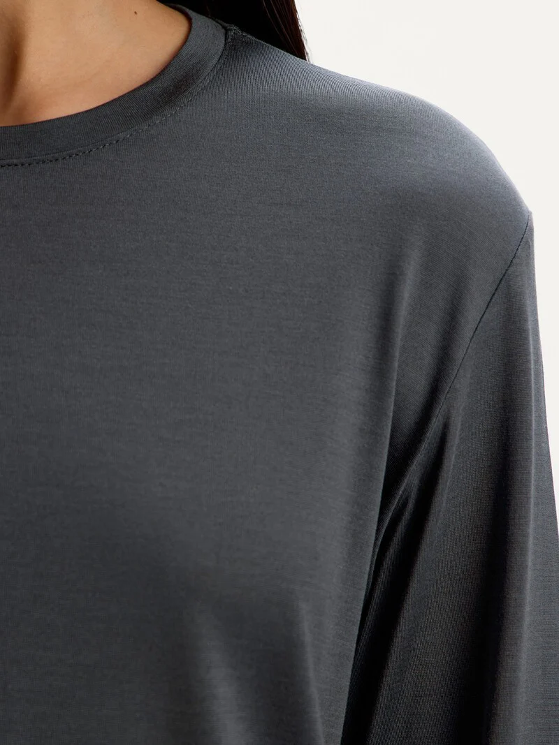 Silk jersey long-sleeve top - Image 4