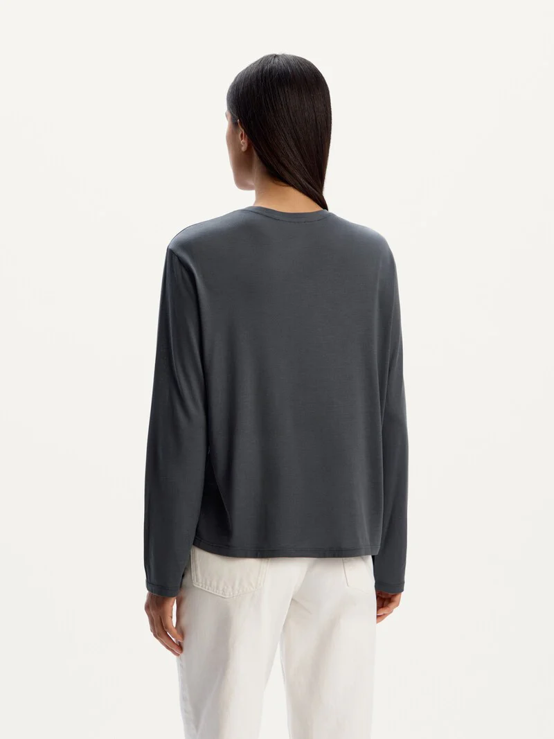 Silk jersey long-sleeve top - Image 5
