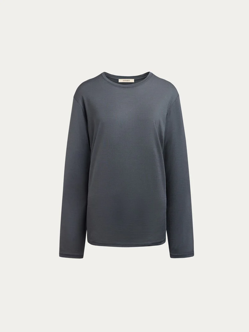 Silk jersey long-sleeve top - Image 6