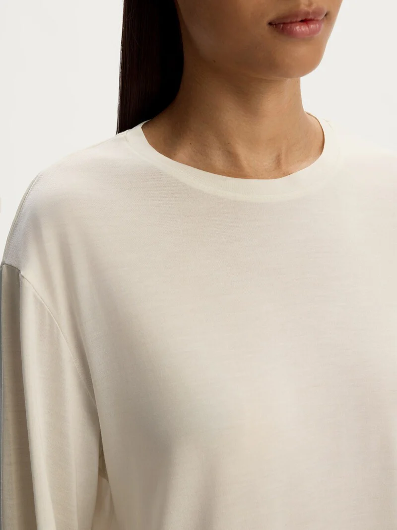 Silk jersey long-sleeve top - Image 3