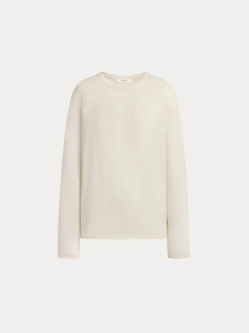 Silk jersey long-sleeve top - Image 6