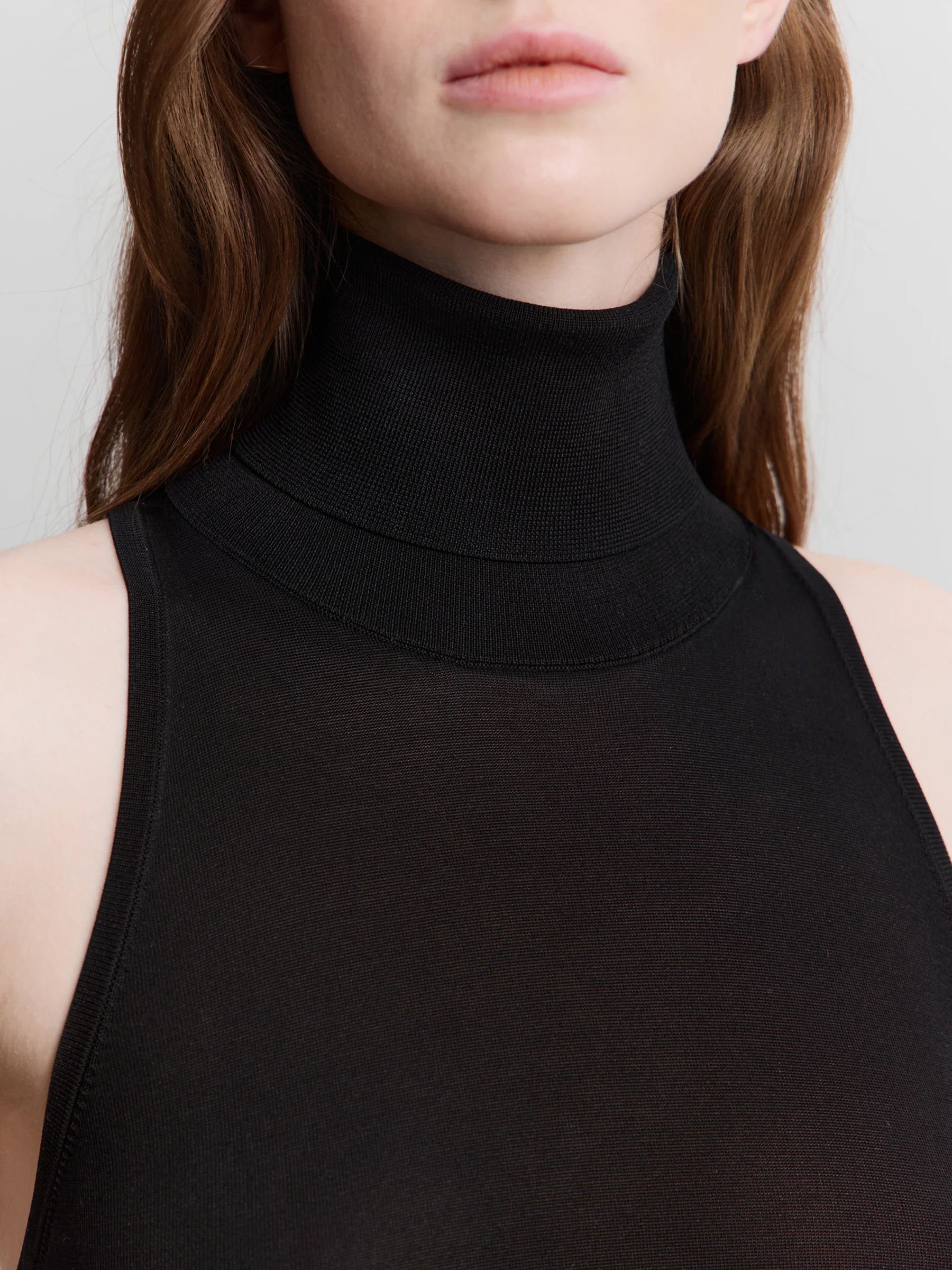 Silk knit turtleneck top - Image 4