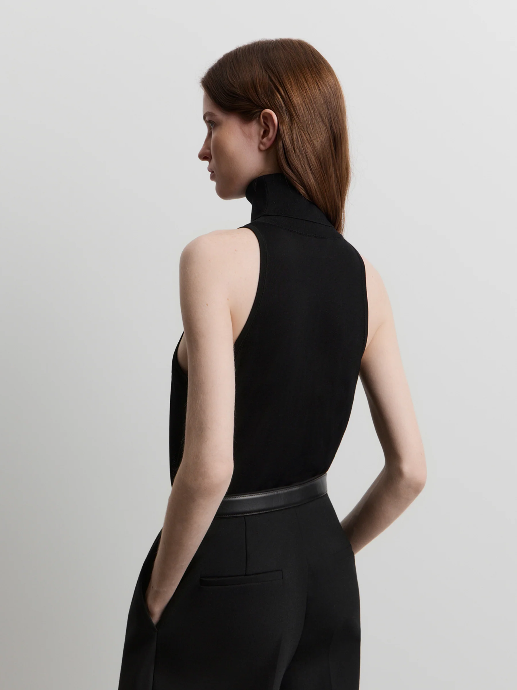 Silk knit turtleneck top - Image 5