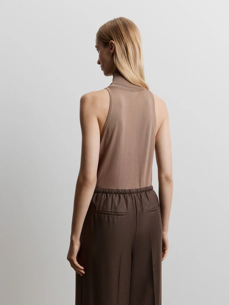 Silk knit turtleneck top - Image 6