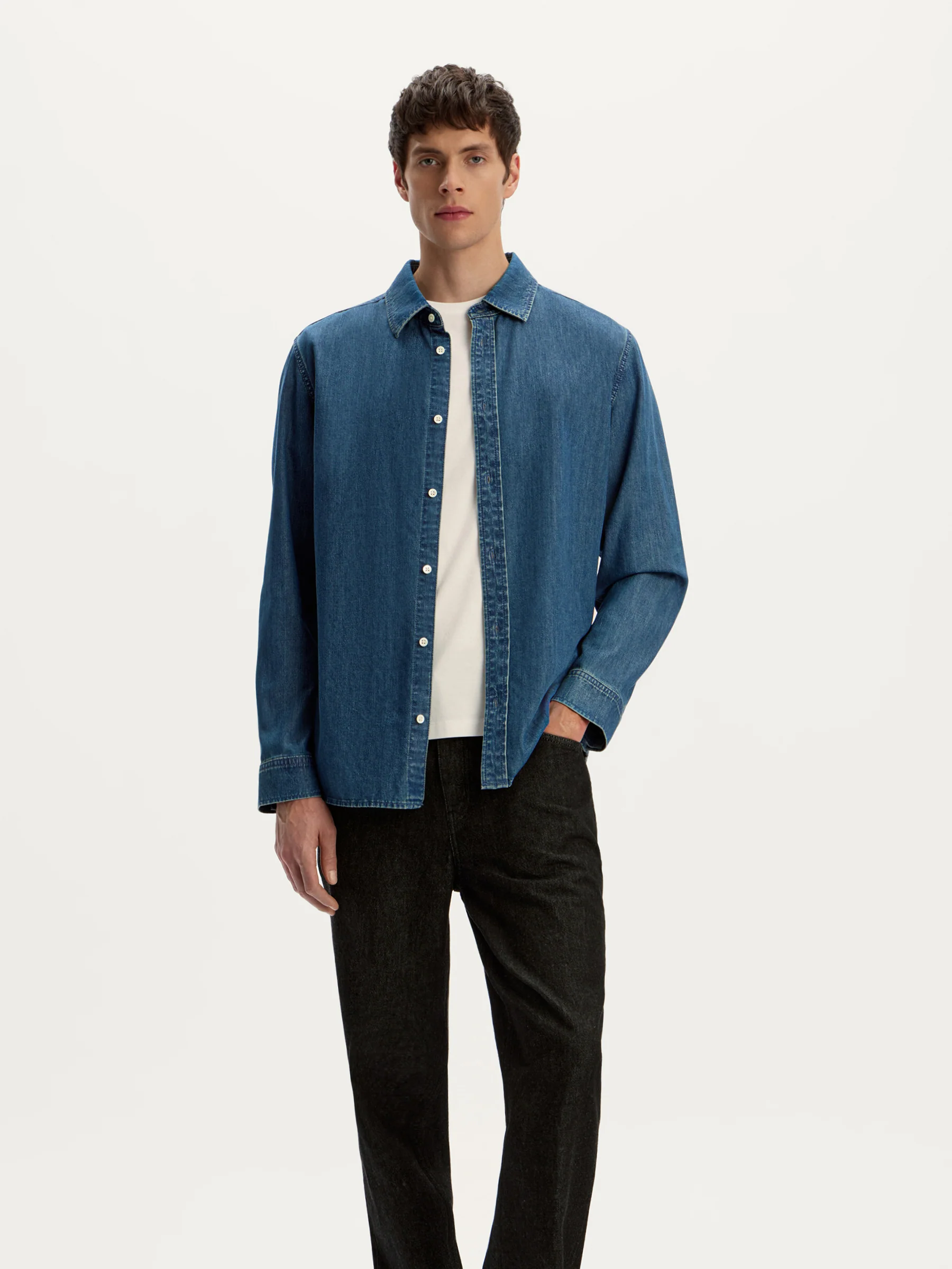 Slim fit denim shirt - Image 3