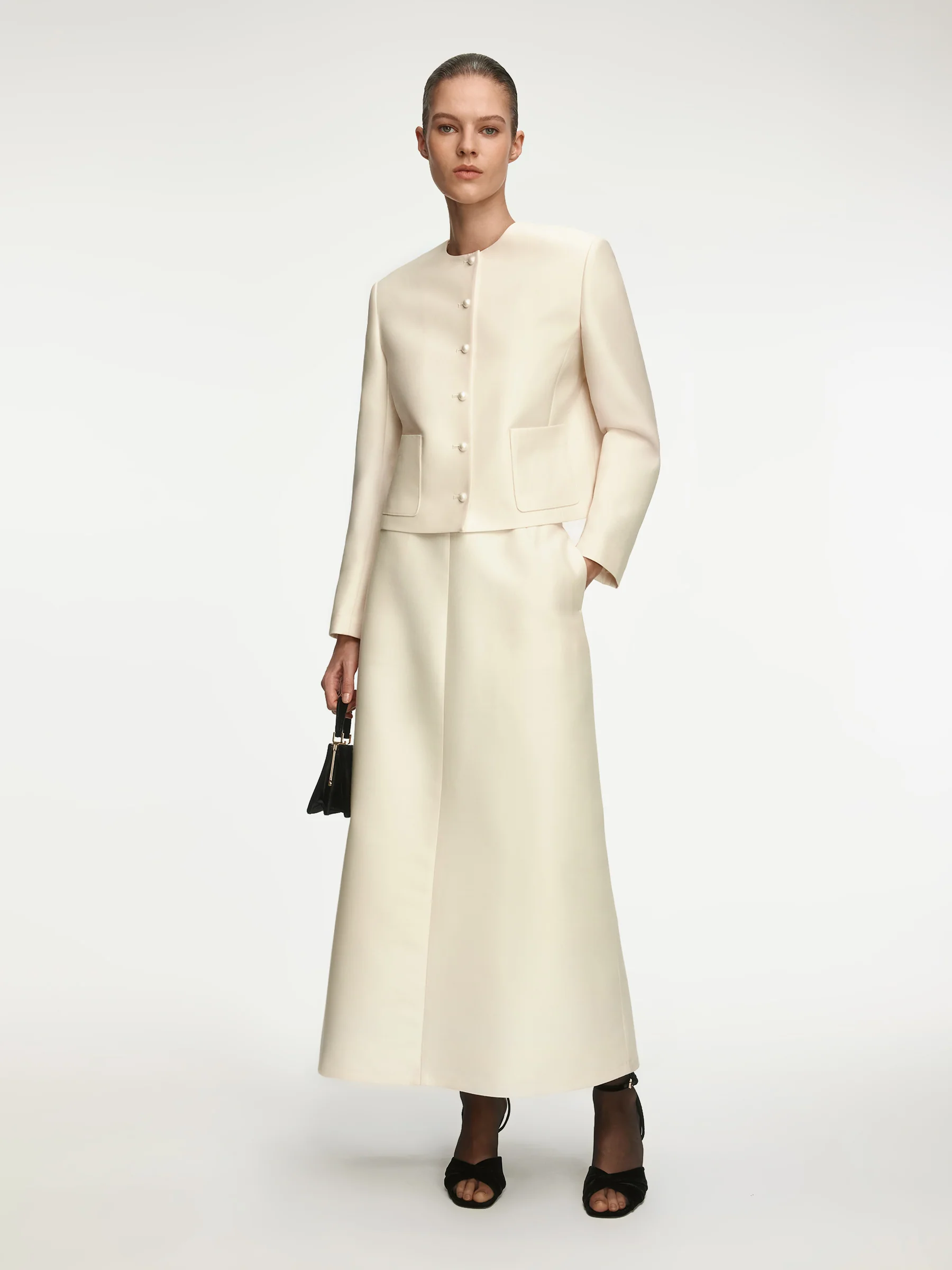 Sofia wool-silk skirt